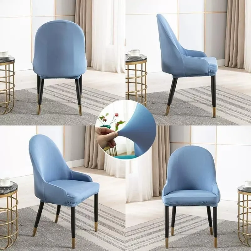 WWQQKJ Copri Sedie Bar Elasticizzati con Braccioli e Schienale per Sgabelli Girevoli, Denim Blue, 2pezzi - immagine 2