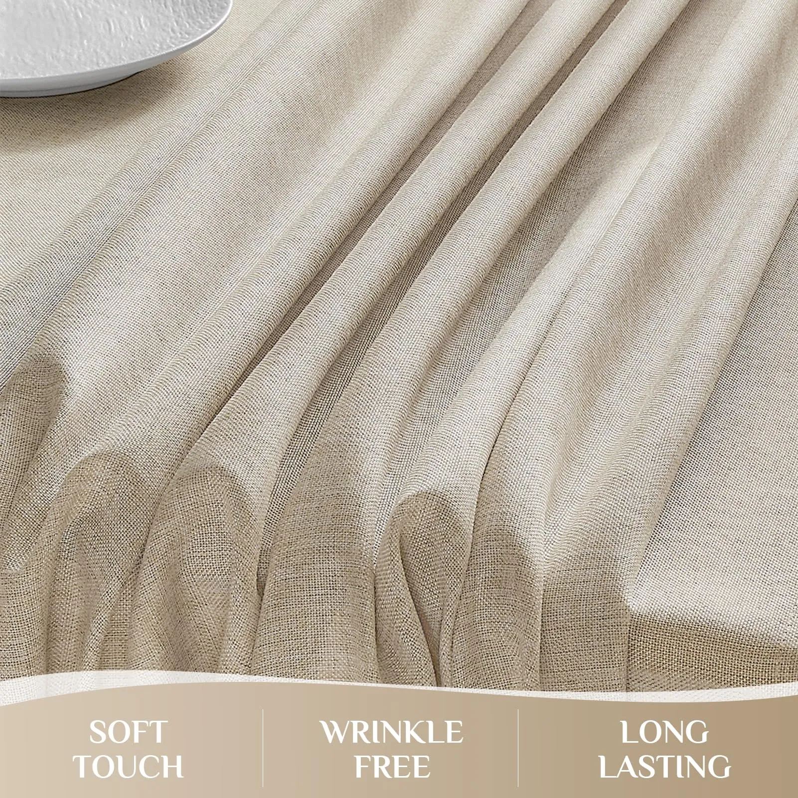Softalker Tovaglia Antimacchia in Finto Lino Rettangolare 160 x 220 cm, Idrorepellente e Lavabile (6-8 posti) - immagine 4