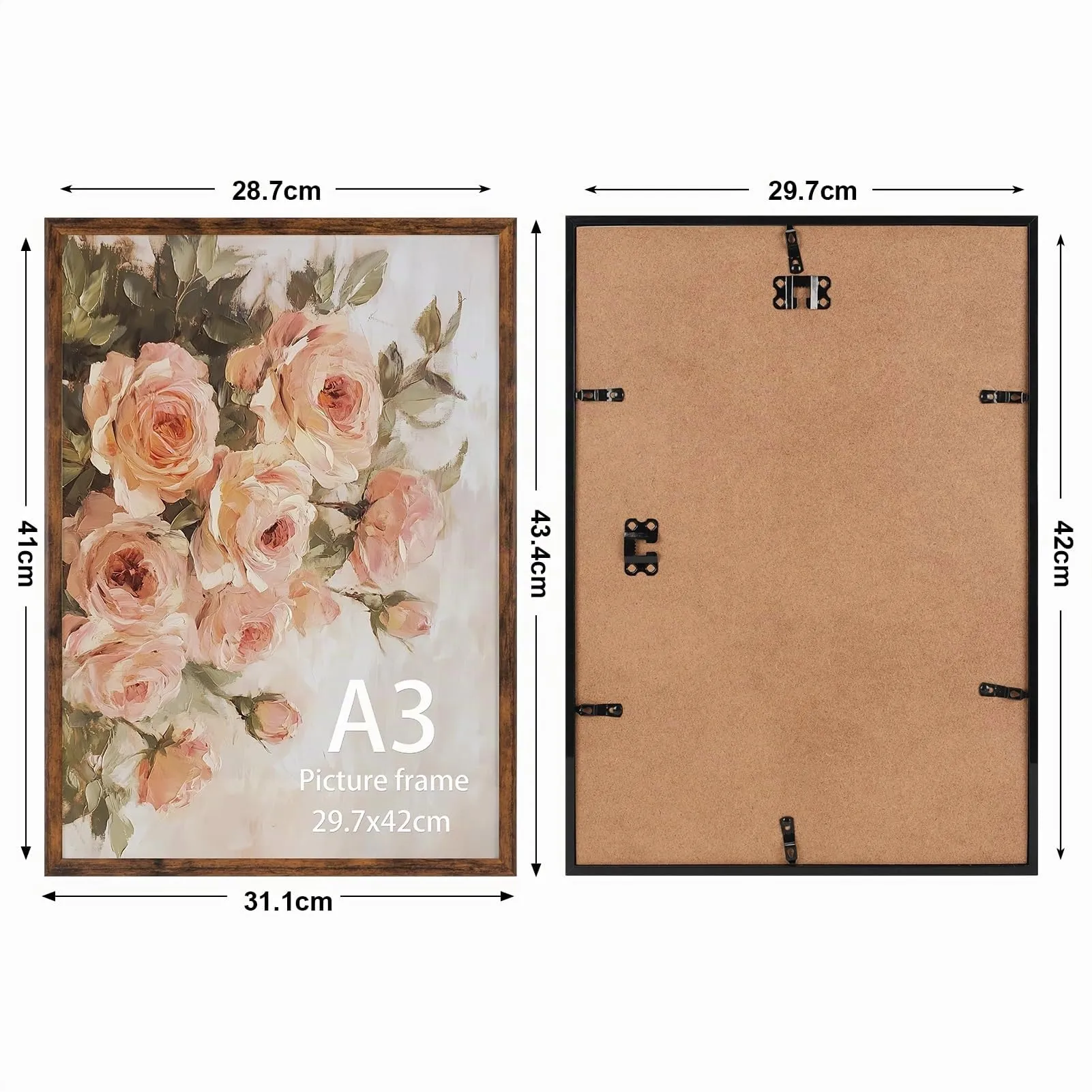 Giftgarden Cornice A3 PVC Marrone Rustico - immagine 2