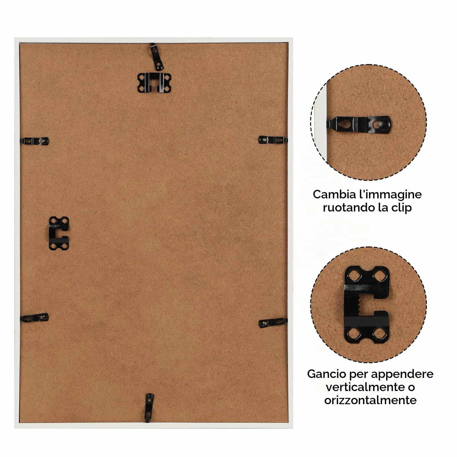 Hoikwo Cornice A3 in PVC, Set da 3, Legno Naturale - immagine 7
