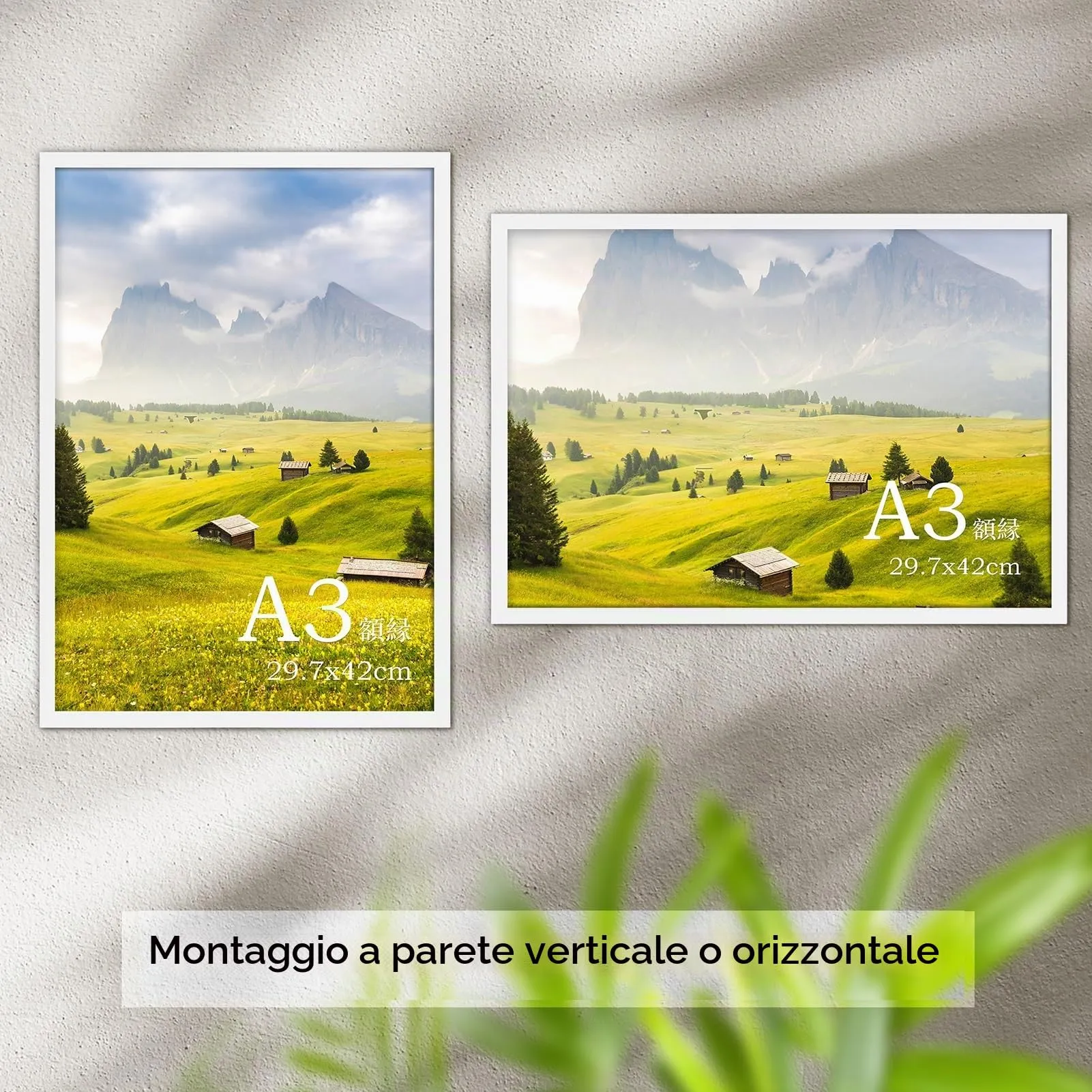 Hoikwo Cornice A3 in PVC, Bianca, Set di 3 - immagine 3