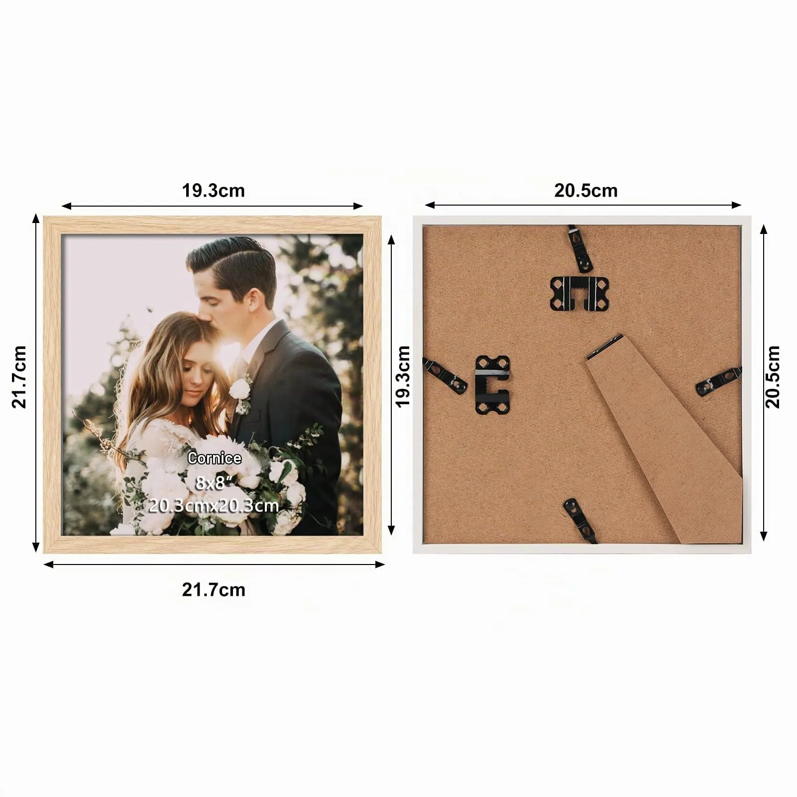 Giftgarden Cornice 20x20 PVC Legno Naturale, 1 Pezzo - immagine 2