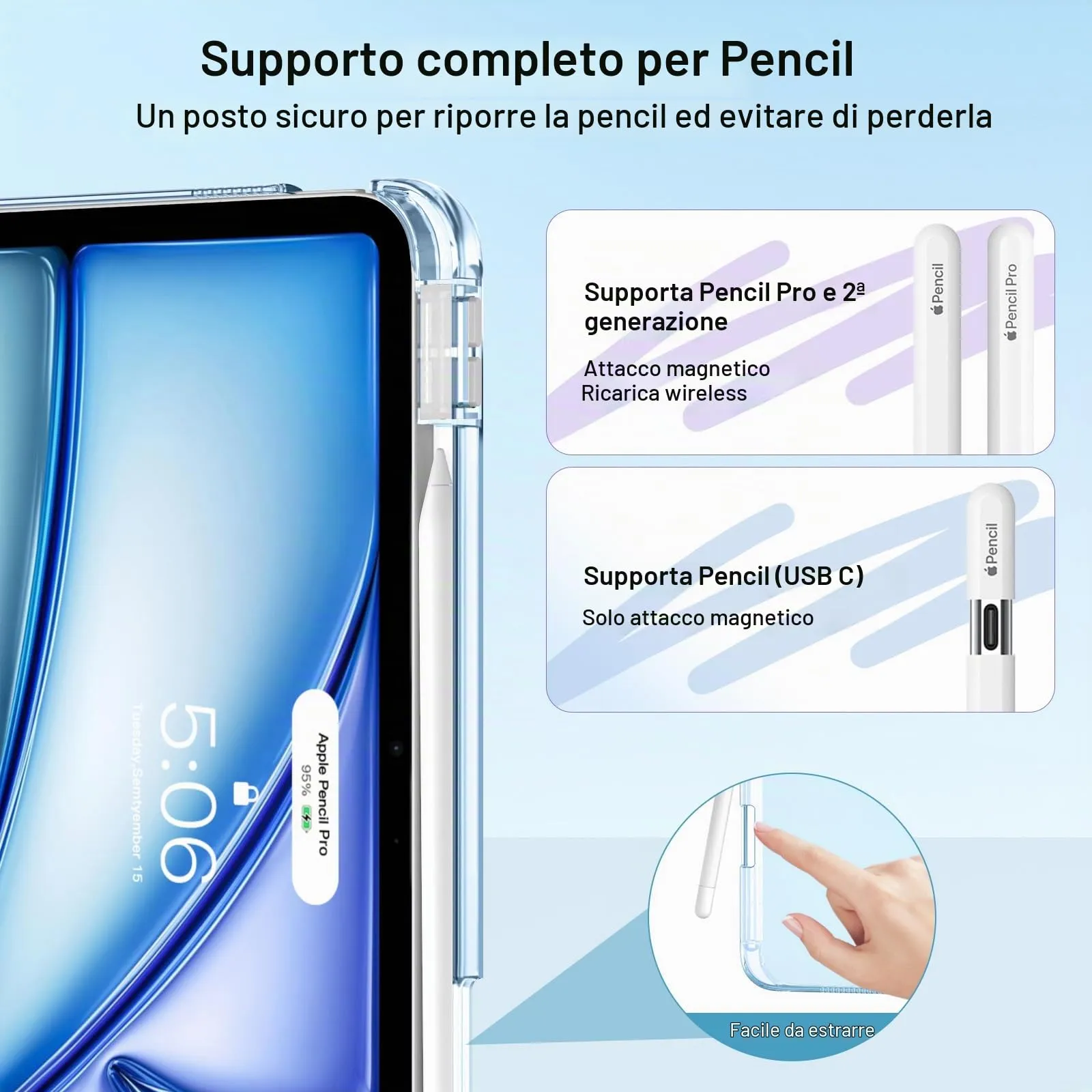 MoKo Cover per iPad Air 11 Pollici (M4/M3/M2) 2024-2026 con Portapenna - immagine 6