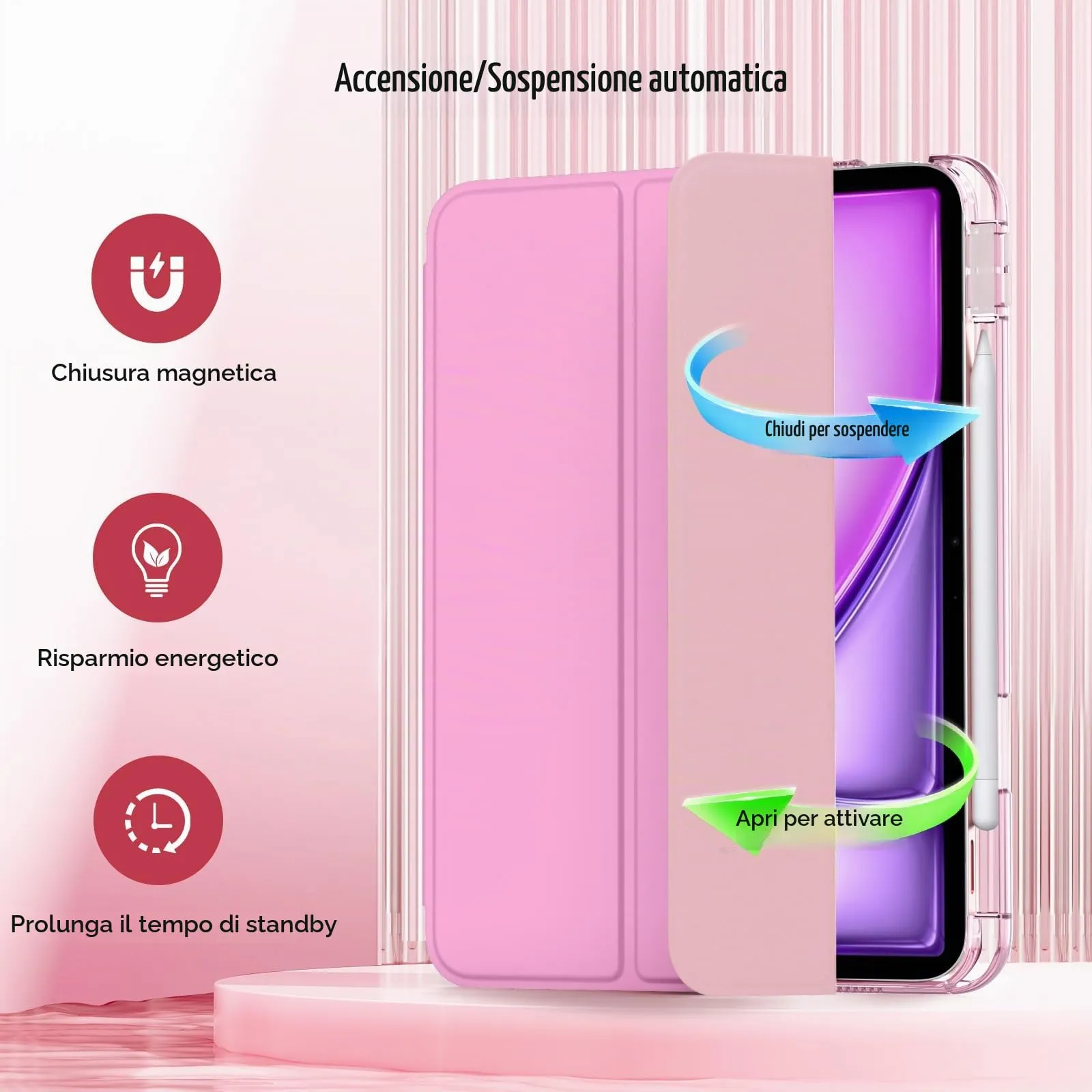MoKo Cover per iPad Air 11 Pollici (M4/M3/M2) 2024-2026 con Portapenna - immagine 7