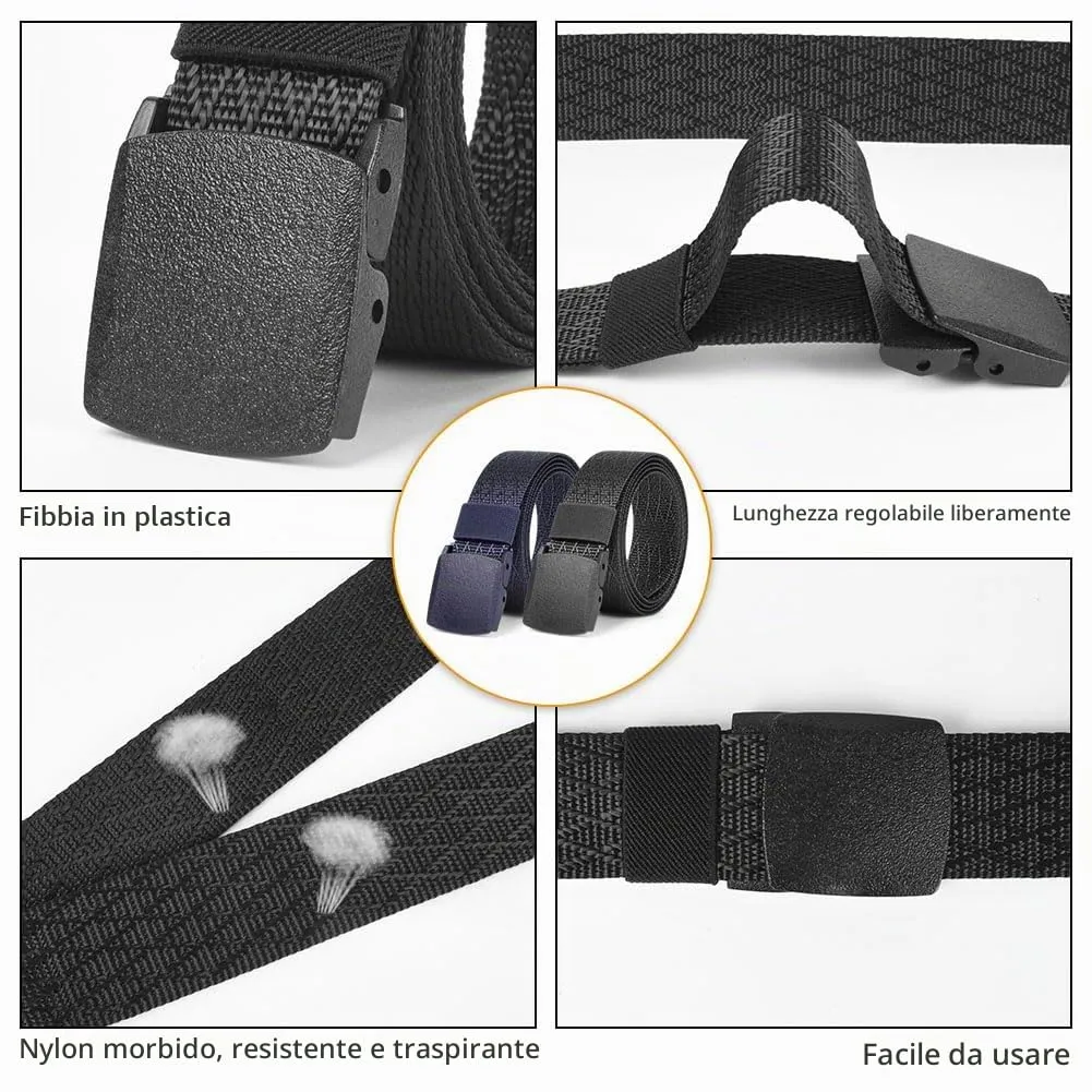 Aomig Cintura Tattica in Nylon con Fibbia in Plastica, 1.42M, 2 Pezzi - immagine 7
