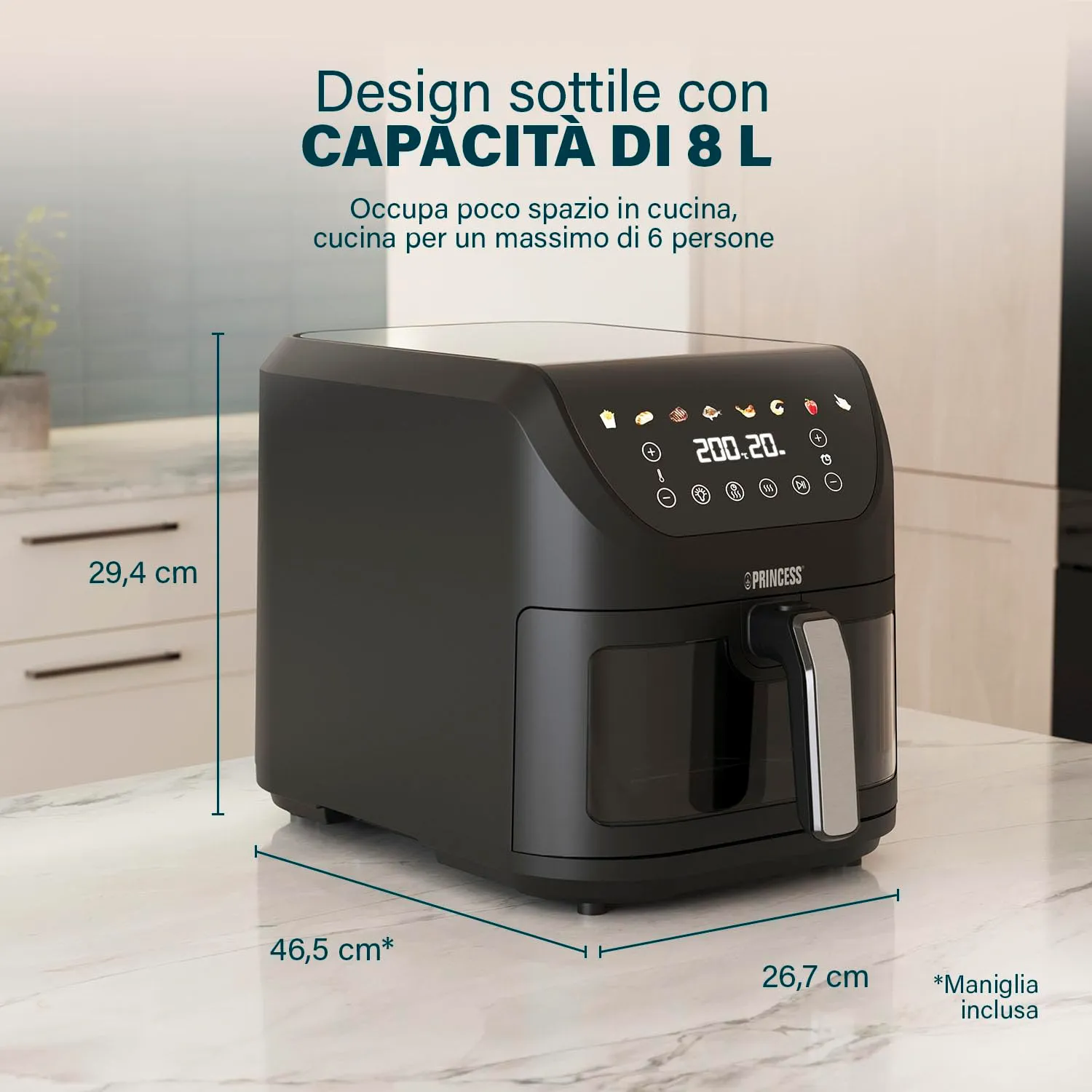 Princess SlimFry Airfryer 8L 2000W 182257 - immagine 2