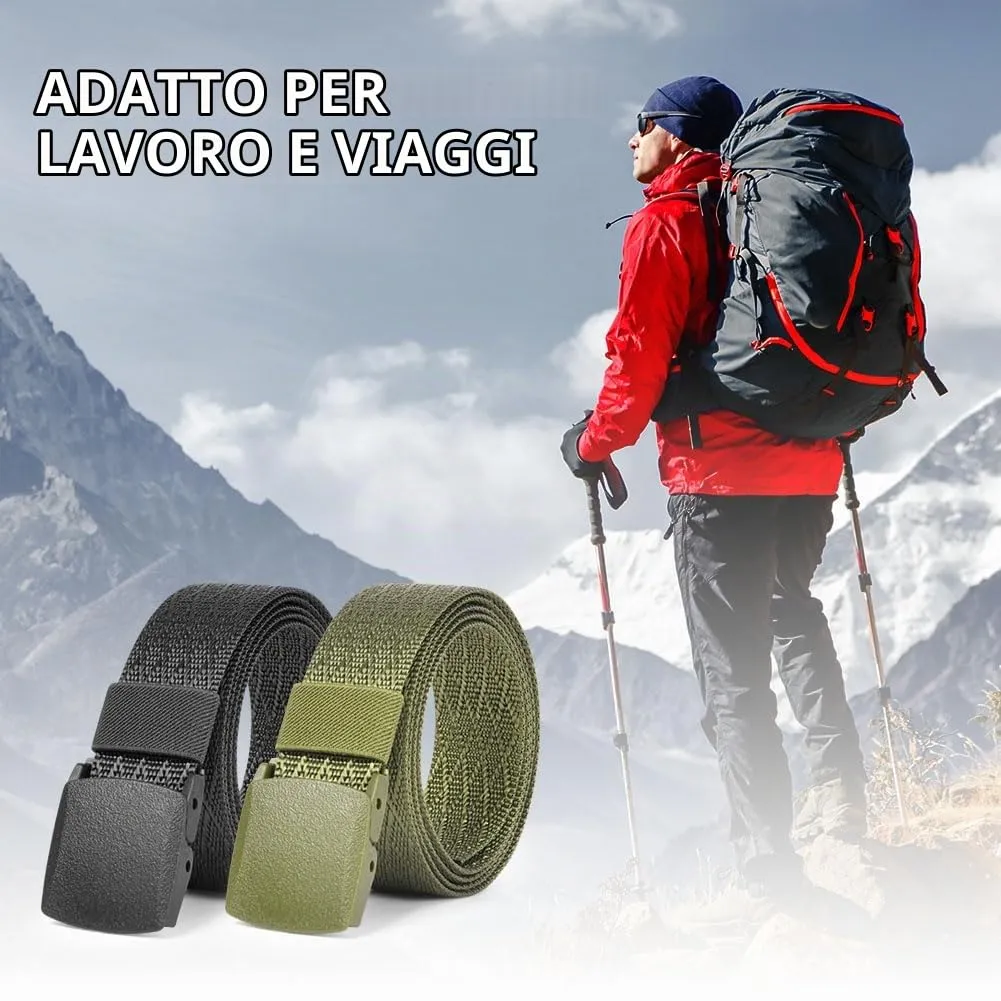 Aomig Cintura Tattica in Nylon con Fibbia in Plastica, 1.42M, 2 Pezzi - immagine 4