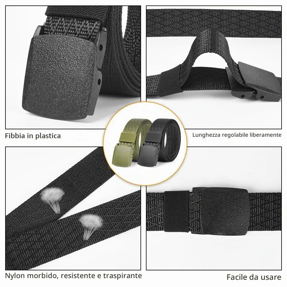 Aomig Cintura Tattica in Nylon con Fibbia in Plastica, 1.42M, 2 Pezzi - immagine 7