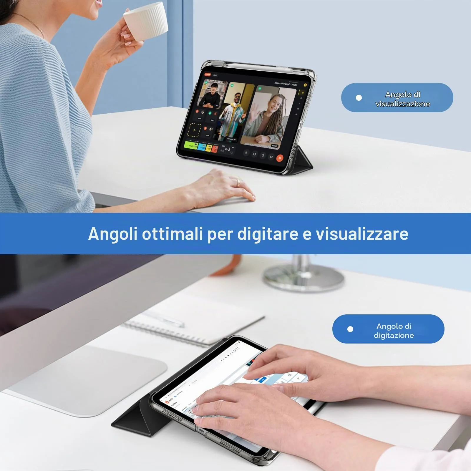 MoKo Cover per iPad Air 11 Pollici (M4/M3/M2) con Portapenna - immagine 4