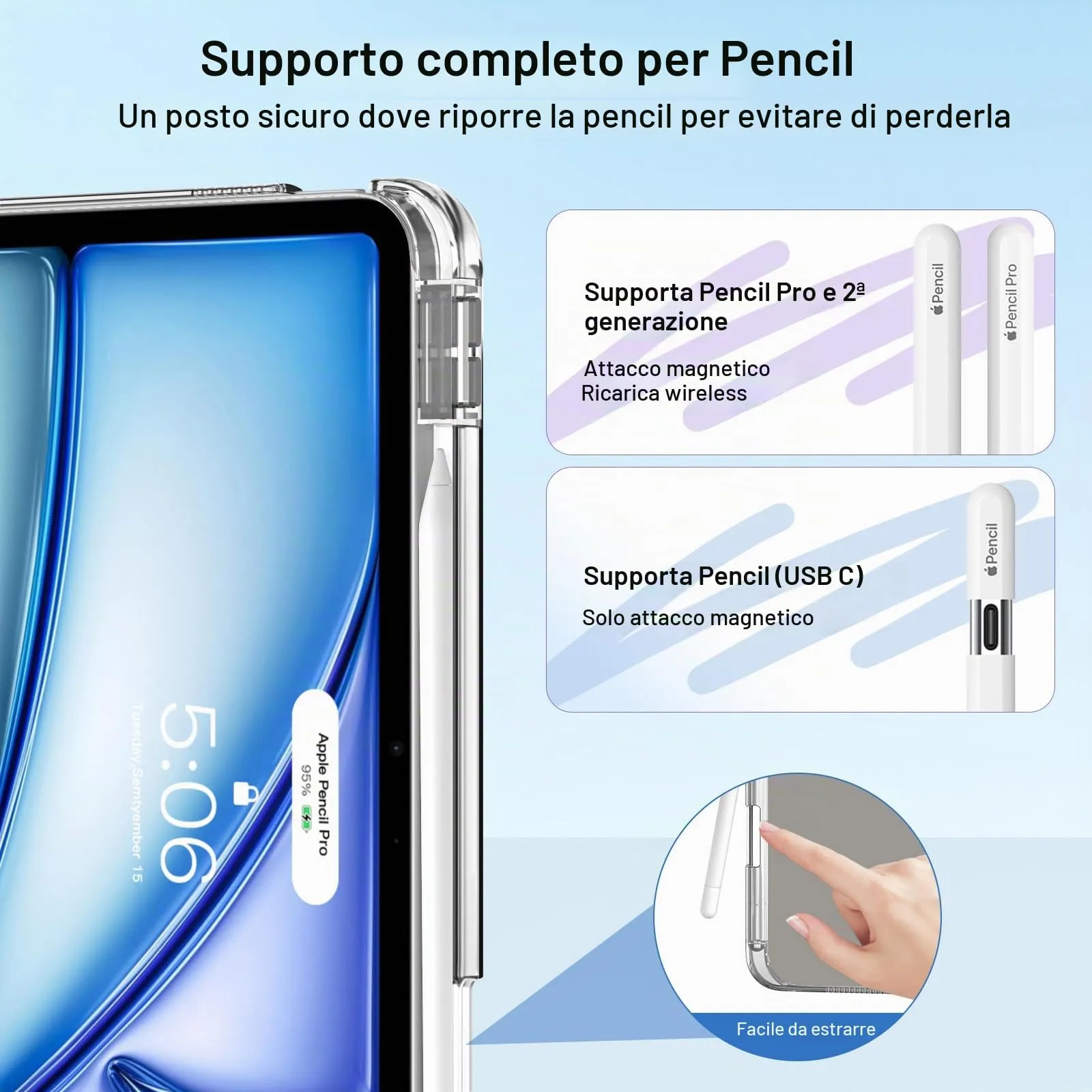 MoKo Cover per iPad Air 11 Pollici (M4/M3/M2) con Portapenna - immagine 6