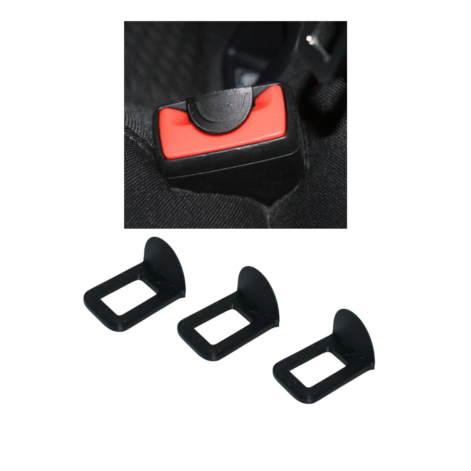 Generico Blocca Clip Anti-Bip Avviso Suono Cinture di Sicurezza Auto UltraSlim (Pack 3 Clip) - immagine 1