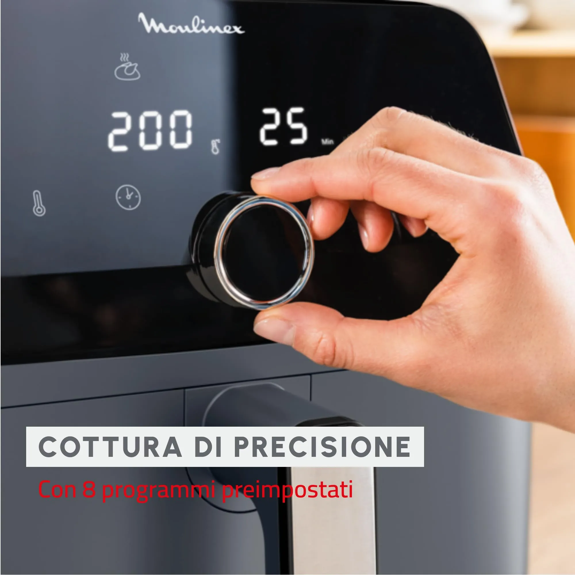 Moulinex Easy Fry Mega Friggitrice ad Aria 7,5L, Grigio, EZ855B - immagine 4
