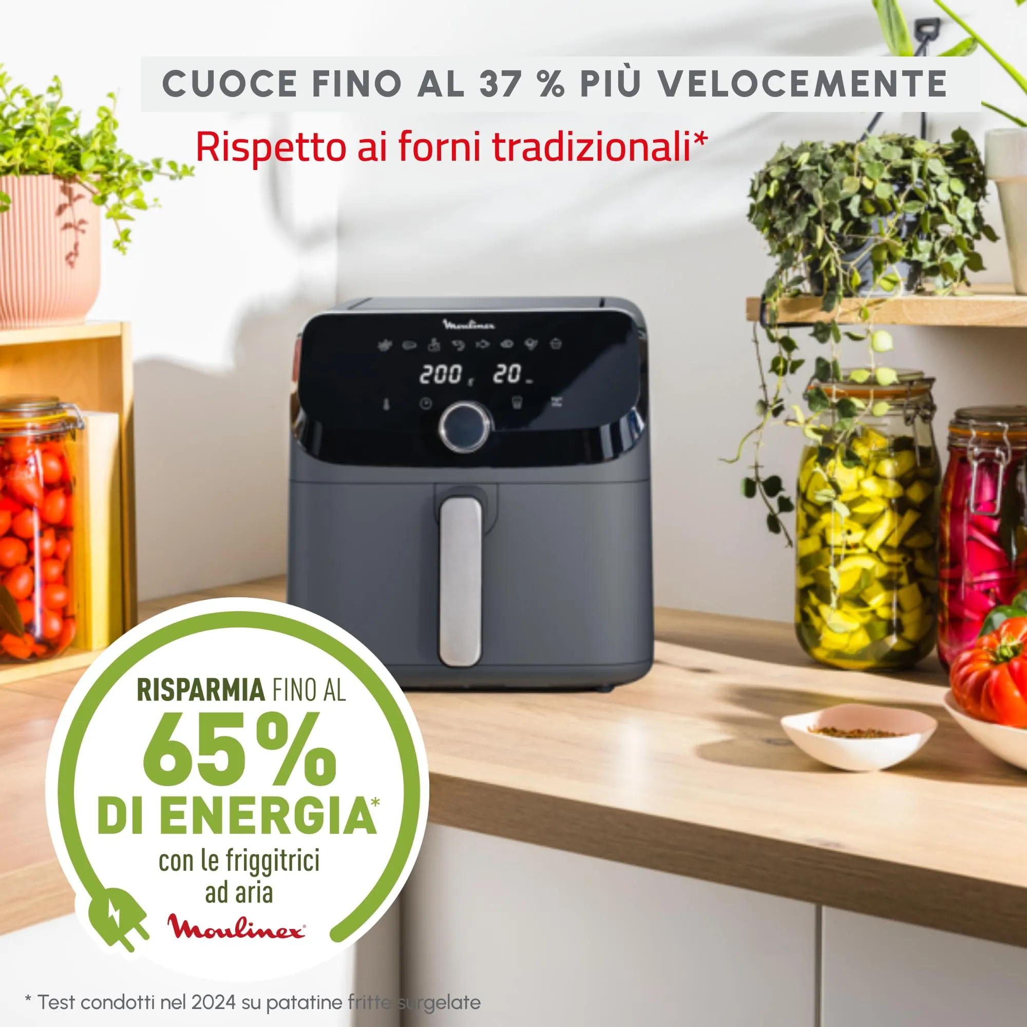 Moulinex Easy Fry Mega Friggitrice ad Aria 7,5L, Grigio, EZ855B - immagine 5