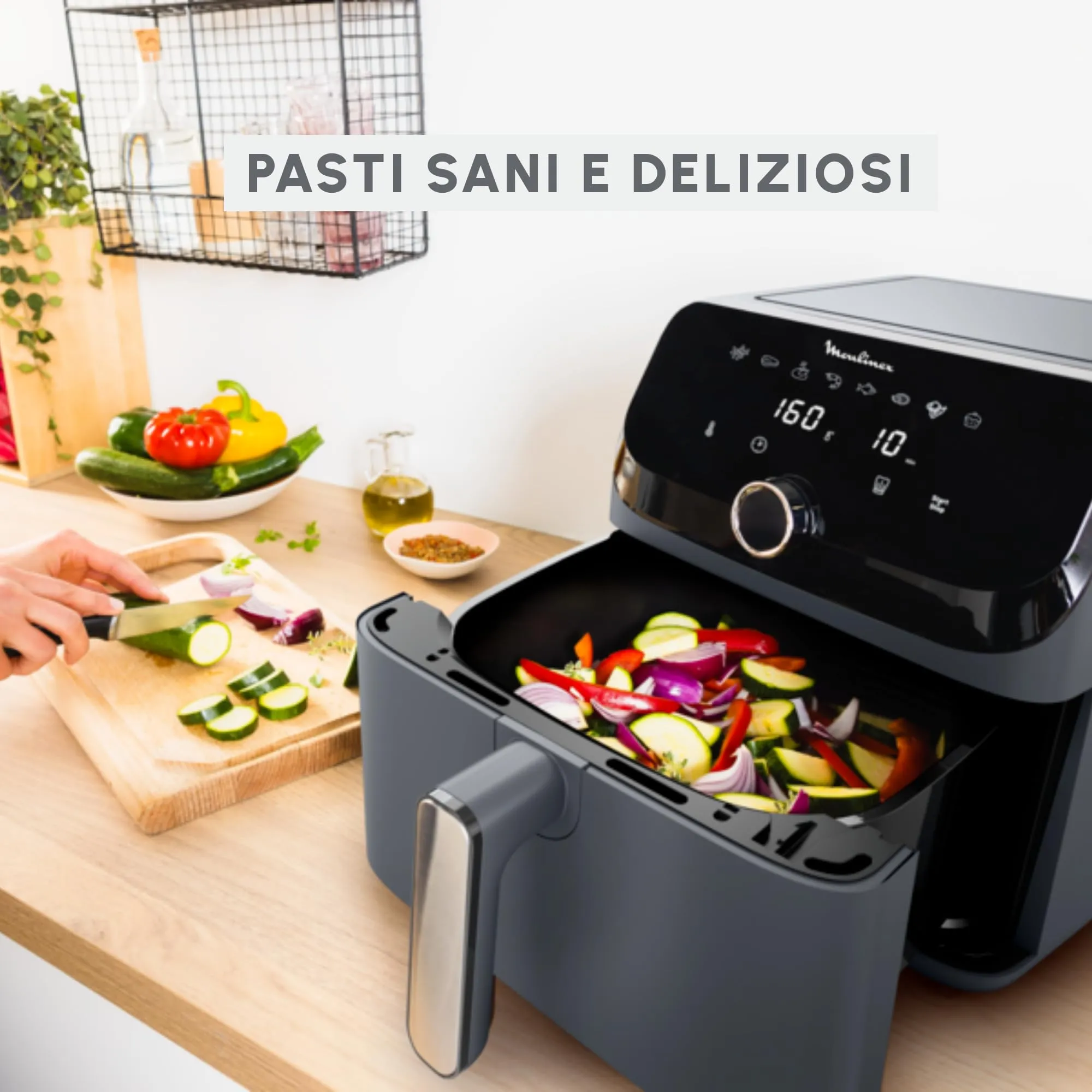 Moulinex Easy Fry Mega Friggitrice ad Aria 7,5L, Grigio, EZ855B - immagine 6