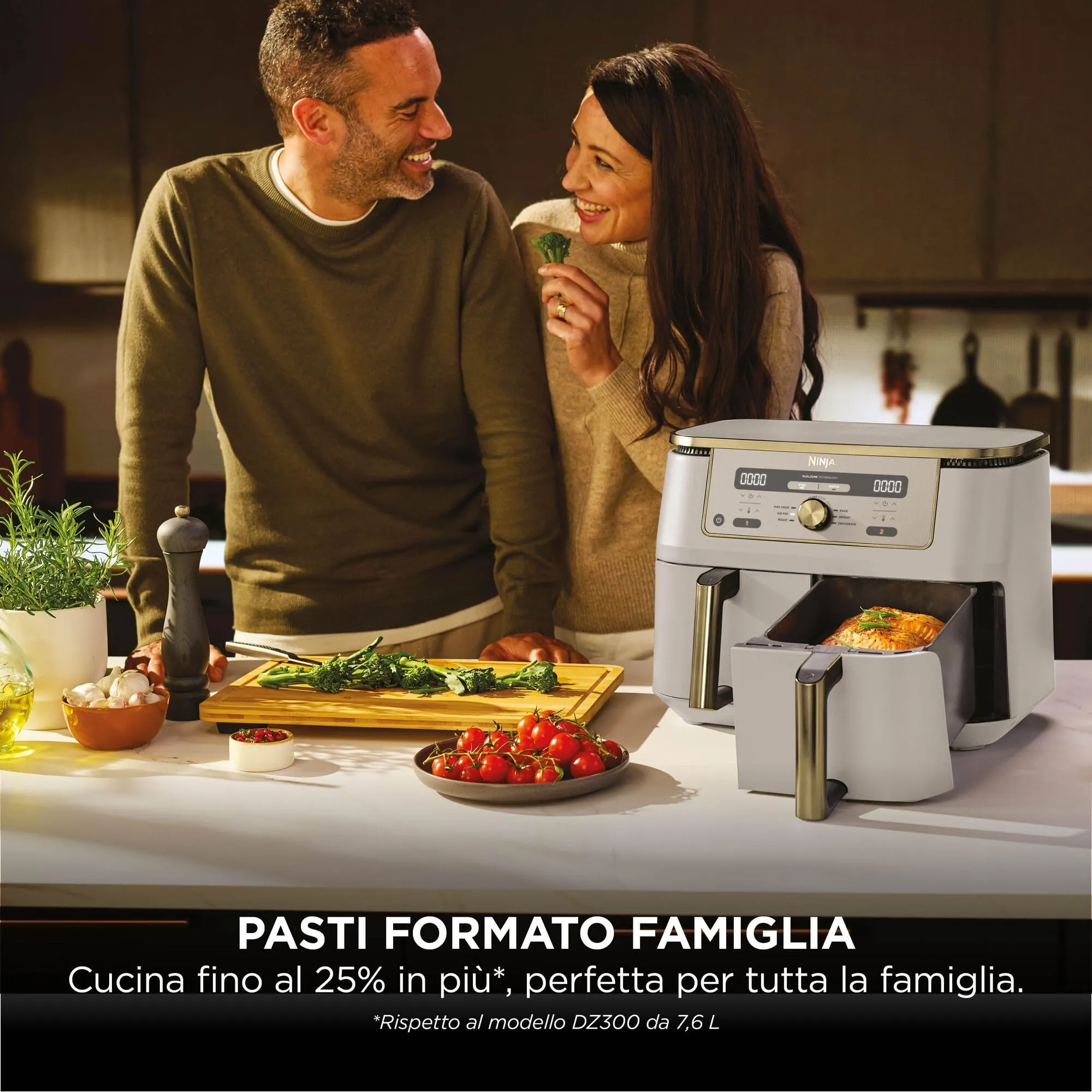 Ninja MAX Dual Zone Friggitrice ad Aria Doppia 9,5L Pietra/Oro - immagine 6