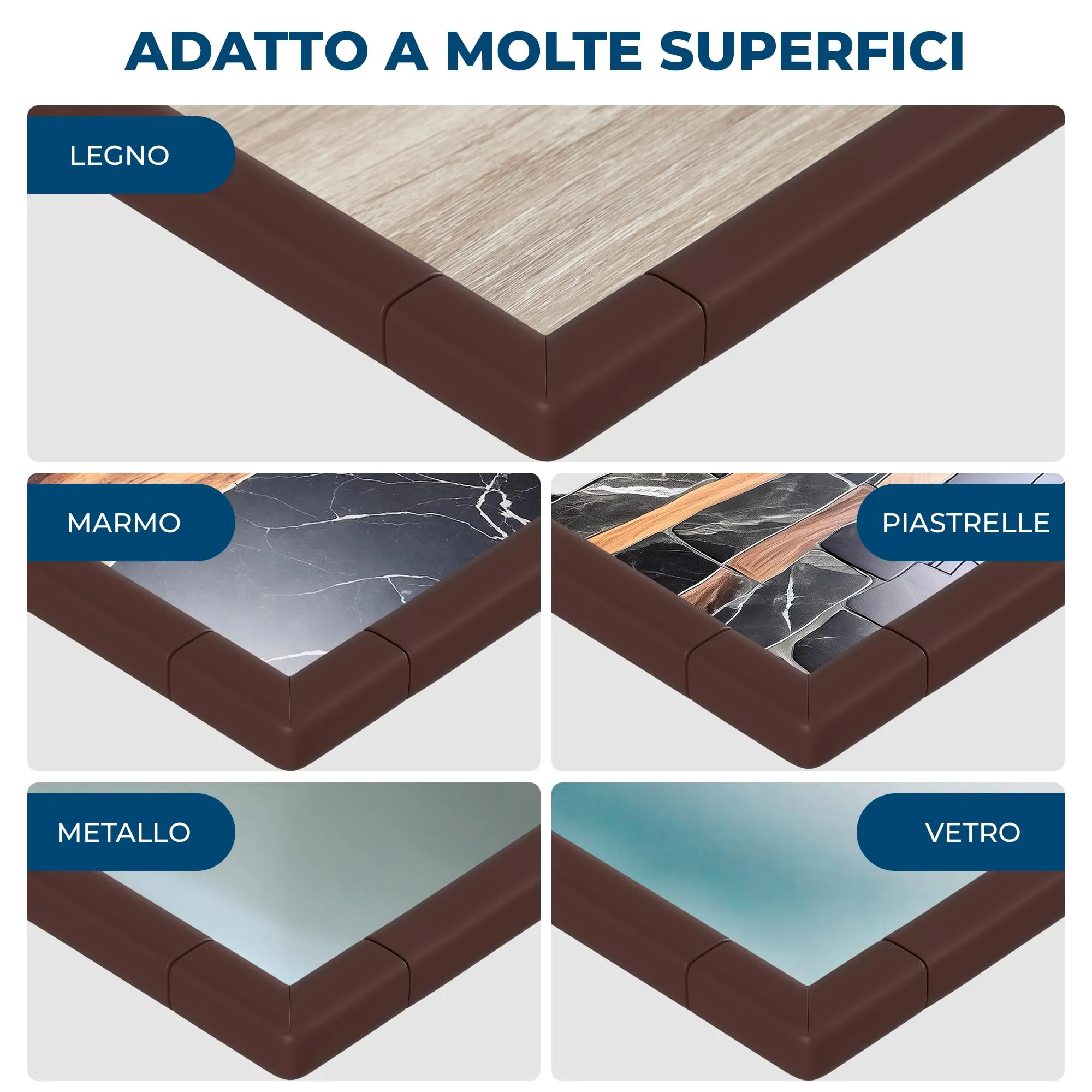 Hoffenbach Paraspigoli per Bambini, 6,2 m + 12 Angolari, Marrone Cioccolato - immagine 5