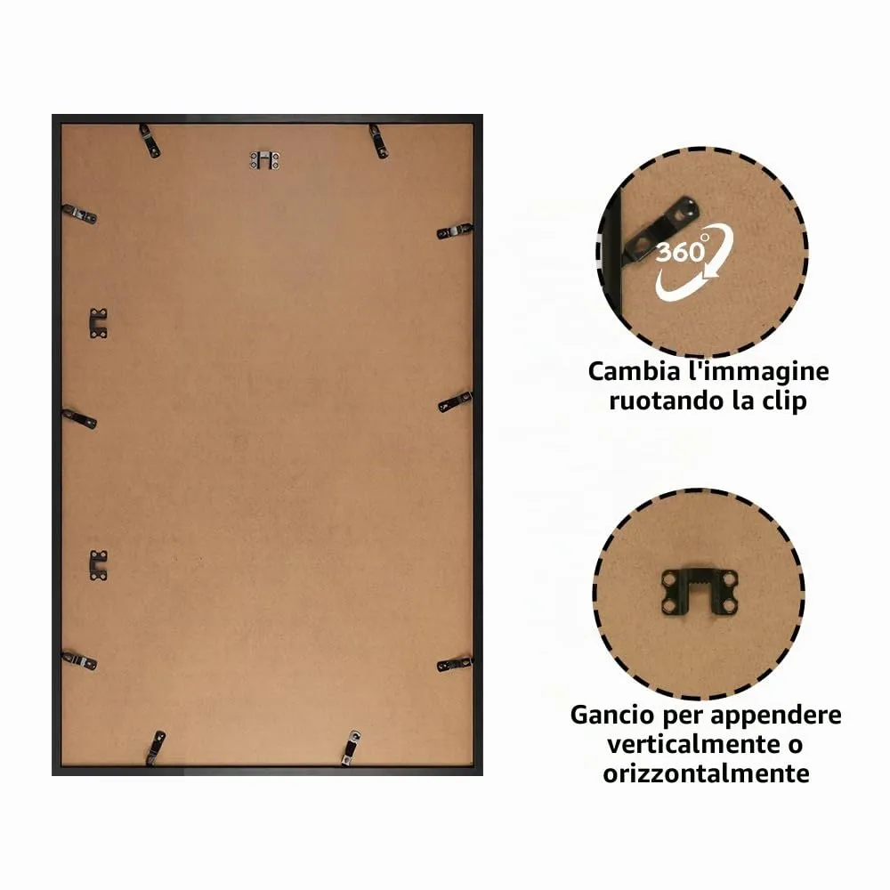 Giftgarden Cornice in Alluminio Nera 50x75 cm - immagine 7