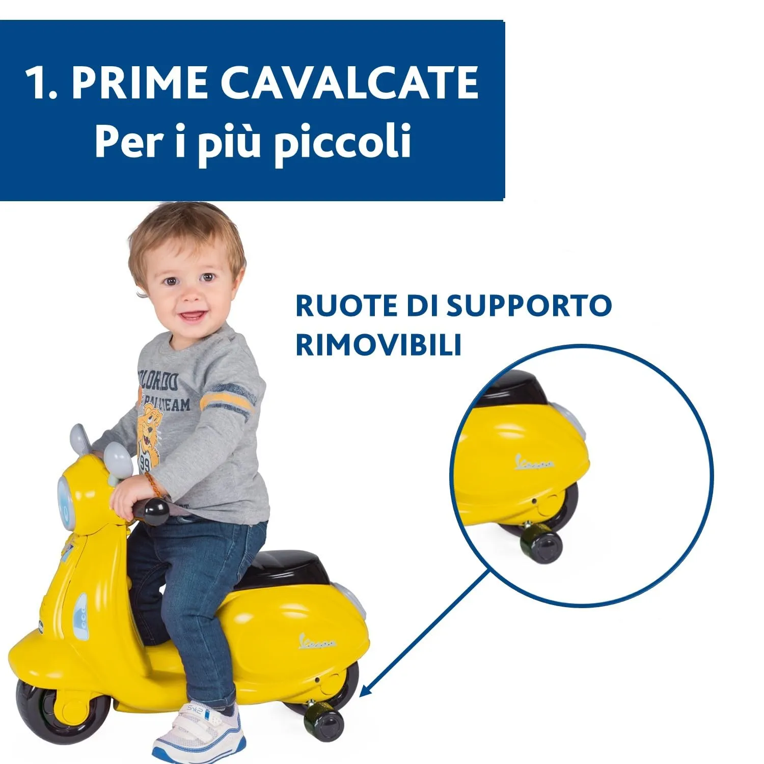 Chicco Vespa Primavera Moto Giocattolo Cavalcabile con Pannello Elettronico, Luci e Suoni, Giallo - immagine 4