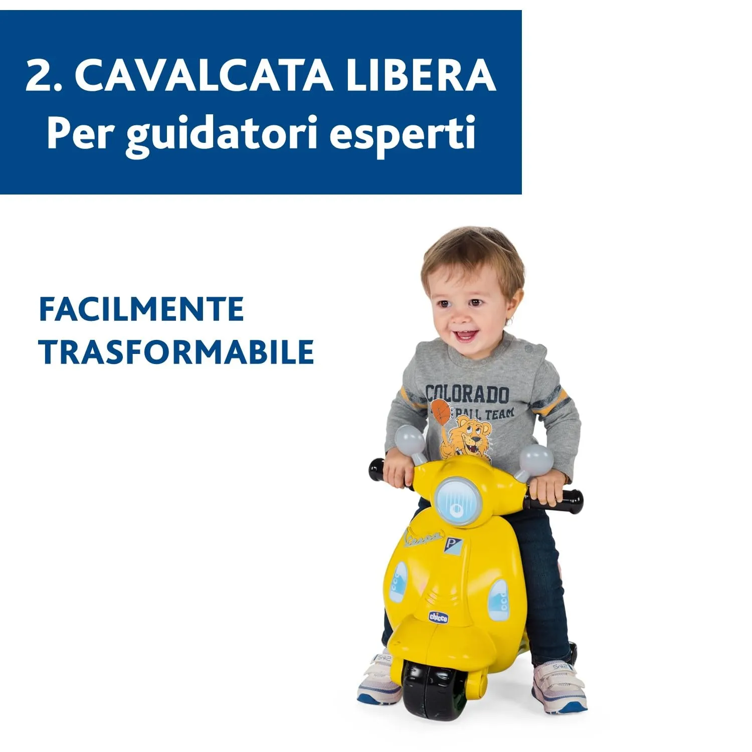 Chicco Vespa Primavera Moto Giocattolo Cavalcabile con Pannello Elettronico, Luci e Suoni, Giallo - immagine 5