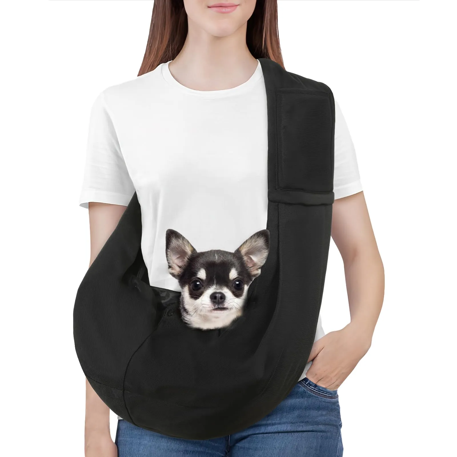 Pawaboo Trasportino a Spalla Crossbody per Cani di Piccola Taglia, Nero - immagine 1