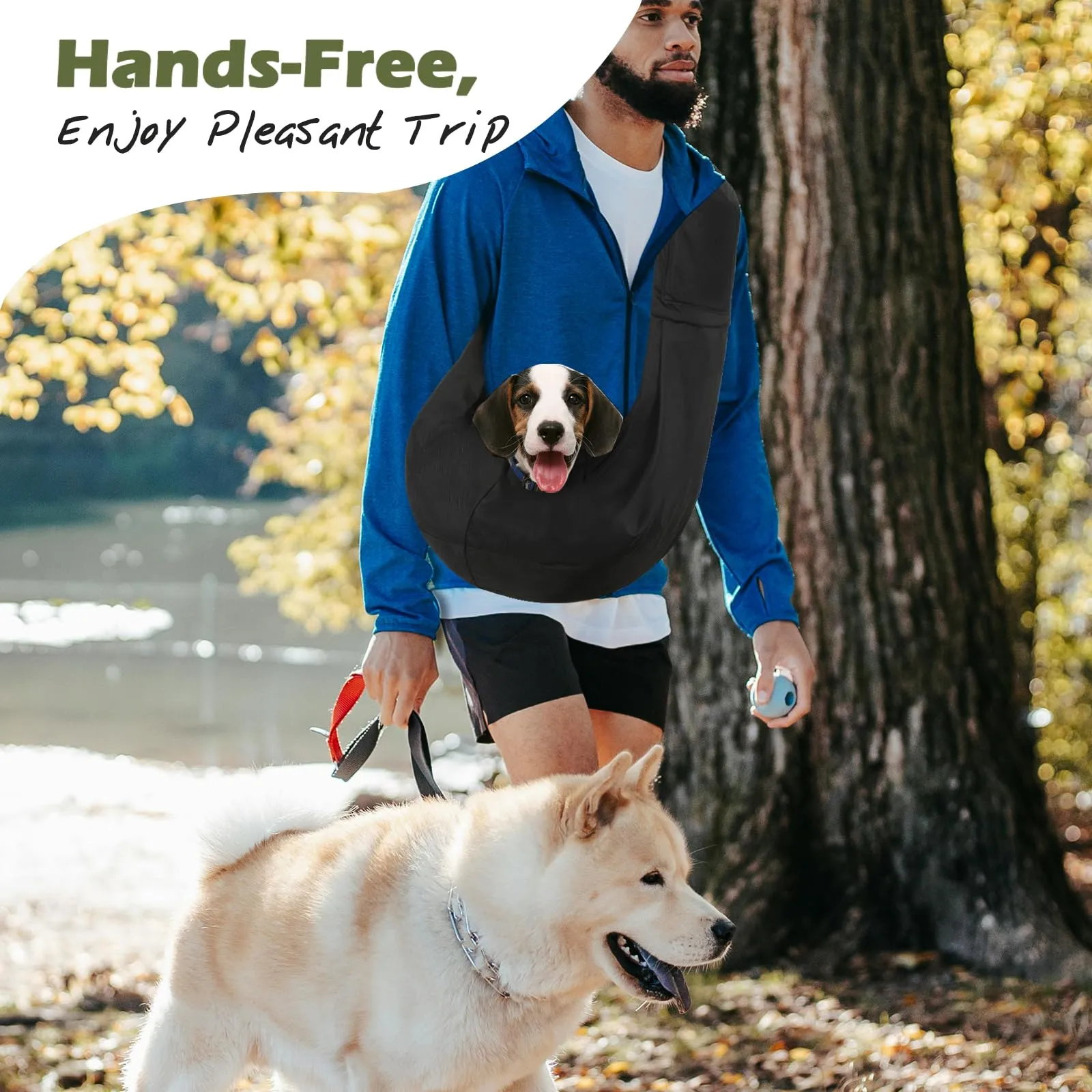 Pawaboo Trasportino a Spalla Crossbody per Cani di Piccola Taglia, Nero - immagine 4