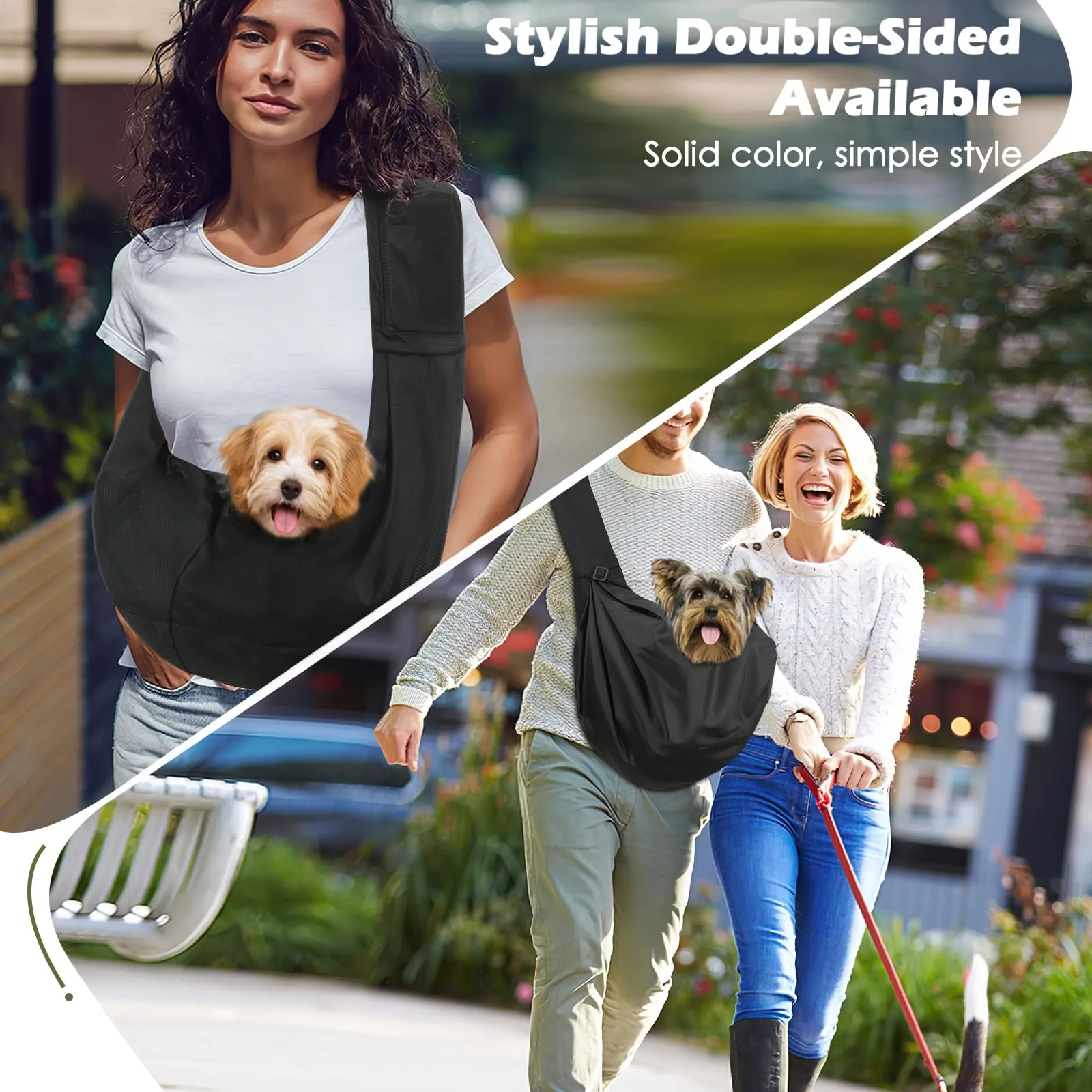 Pawaboo Trasportino a Spalla Crossbody per Cani di Piccola Taglia, Nero - immagine 6