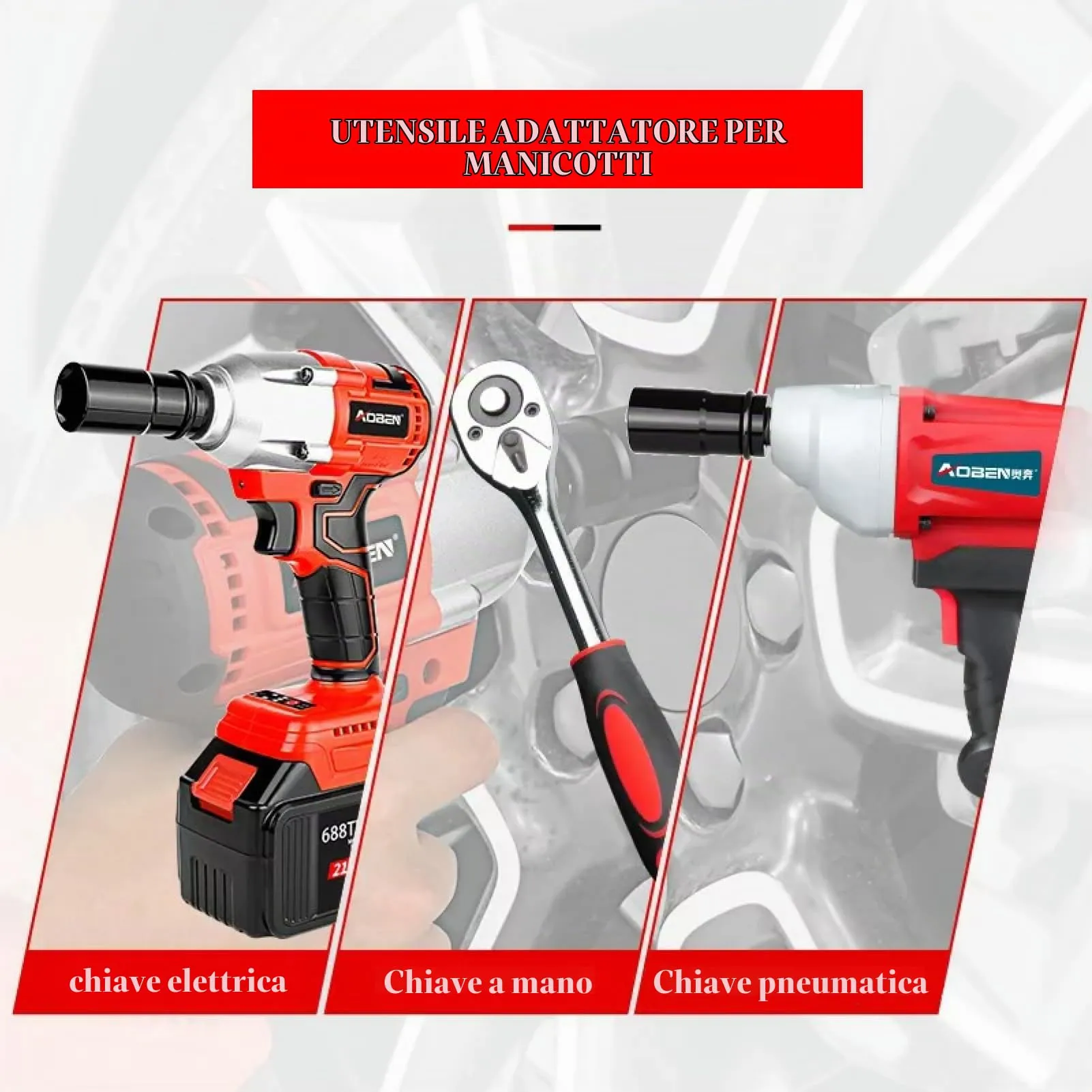 Flewdart Bussola Lunga Esagonale 1/2" 36mm, Acciaio al Cromo Molibdeno CR-MO, Lunghezza 78 mm - immagine 5