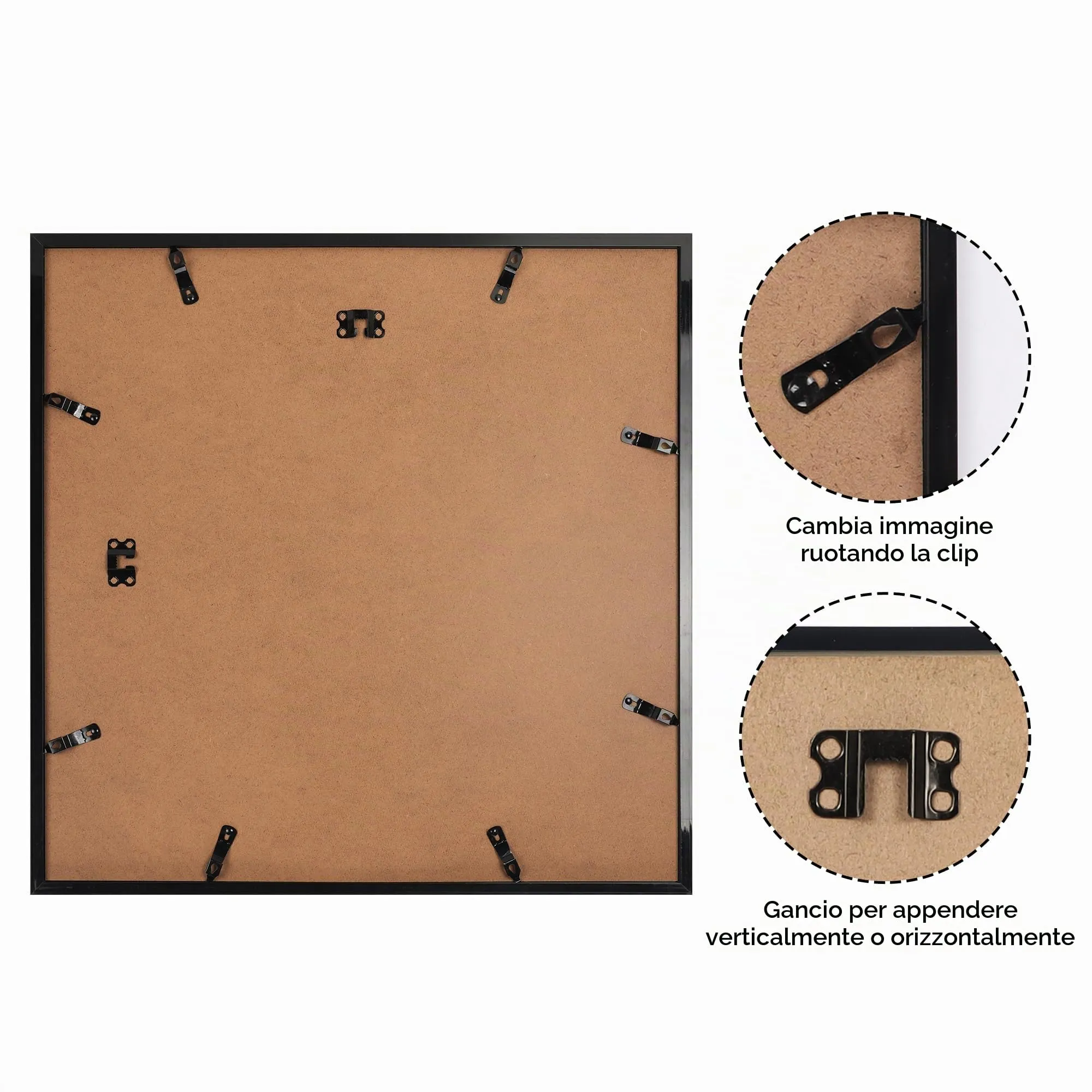 Giftgarden Cornice in PVC Nera 50x50cm, 1 Pezzo - immagine 3