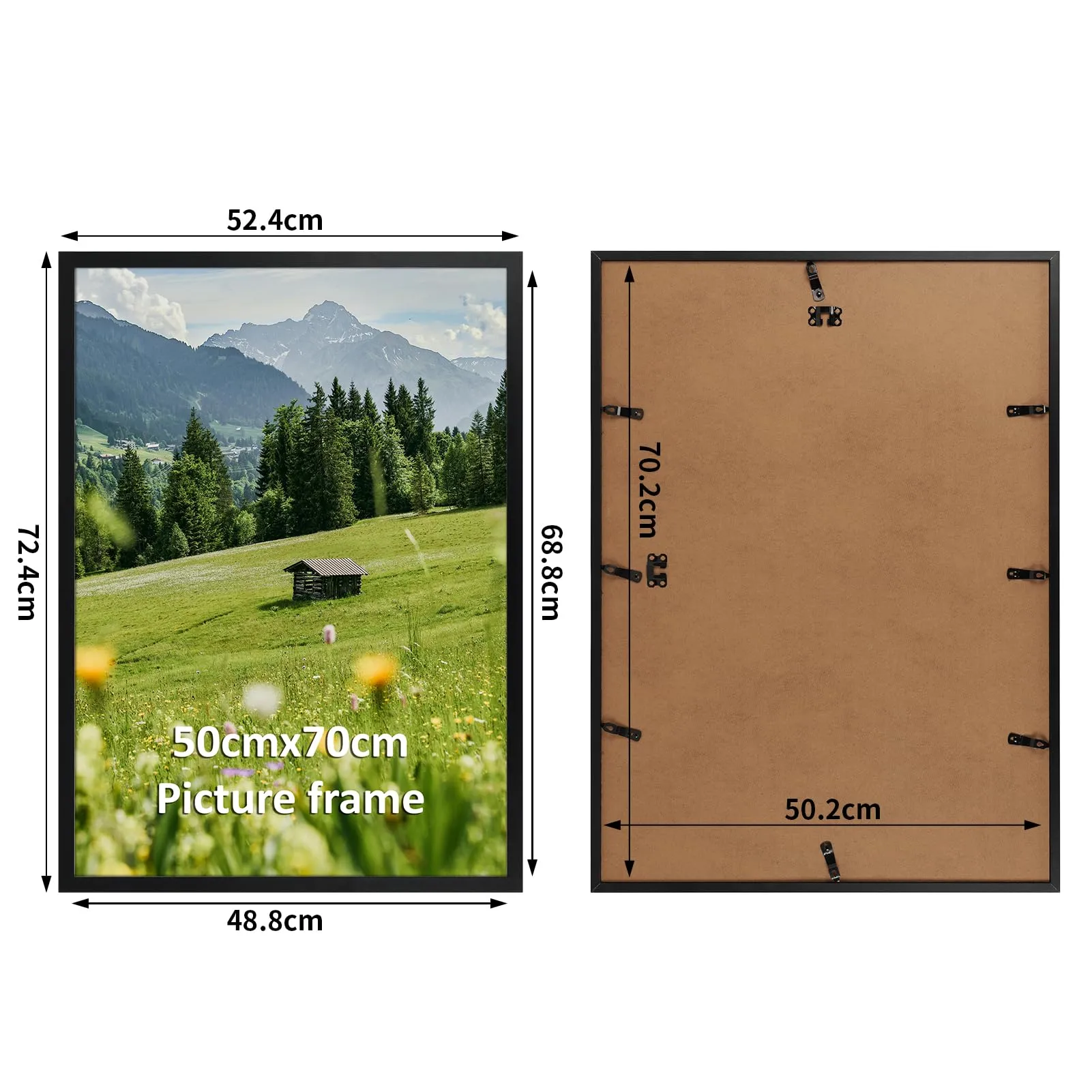 Hoikwo Cornice in Alluminio Nera 50x70, Set di 3 - immagine 2