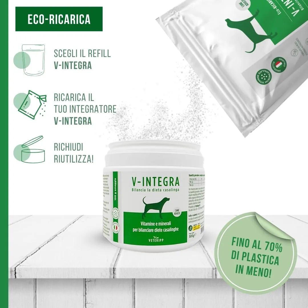 V-INTEGRA Cane Adulto Integratore Multivitaminico Eco Ricarica, 1kg - immagine 4