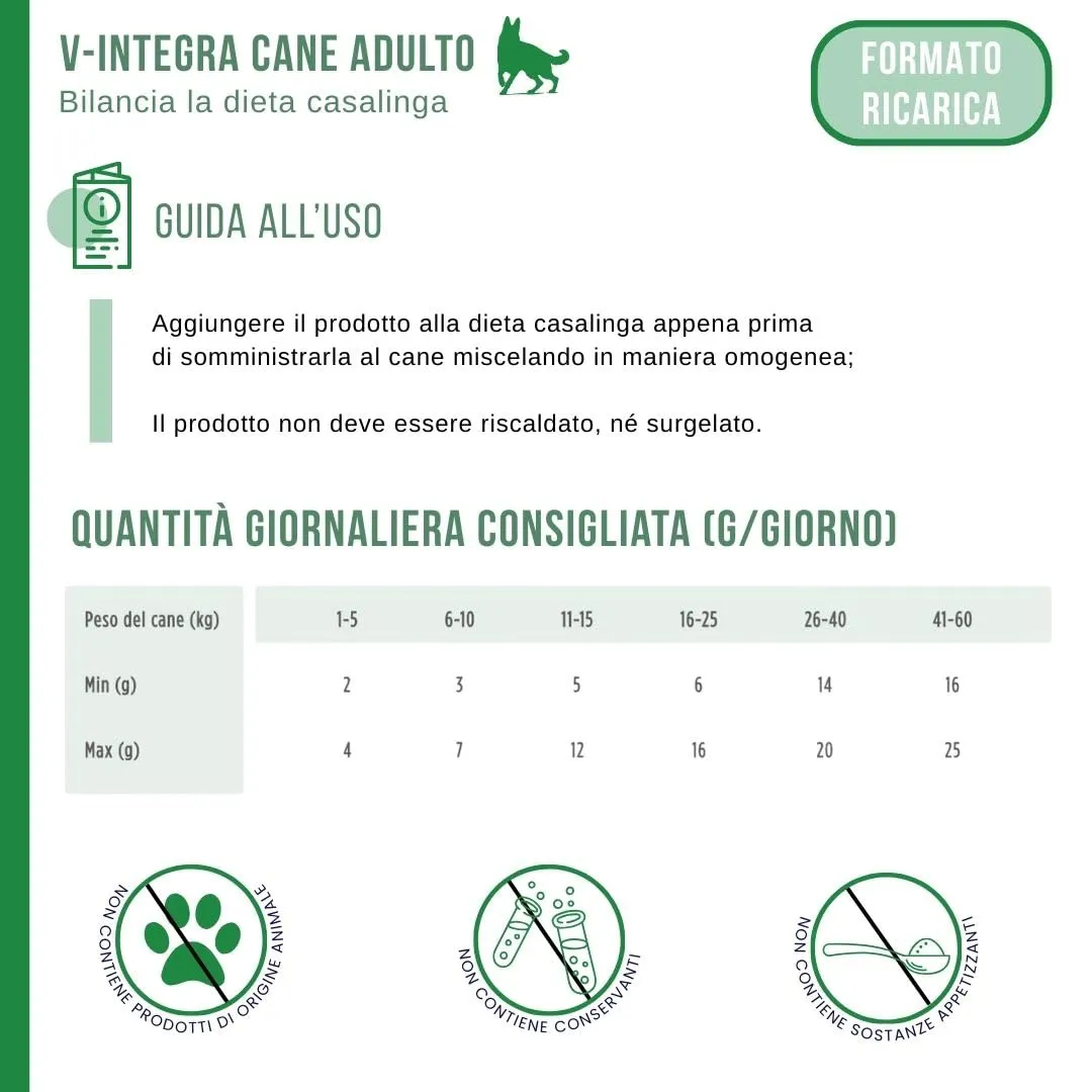 V-INTEGRA Cane Adulto Integratore Multivitaminico Eco Ricarica, 1kg - immagine 6