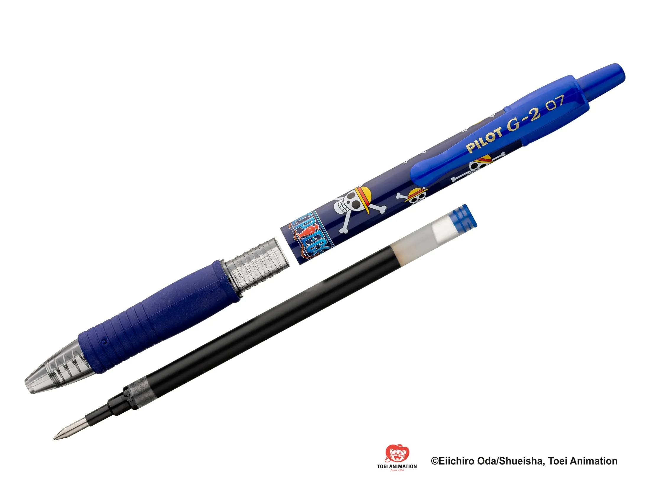 Pilot x One Piece G2 Gel Roller Pens, Set of 4 with Stickers, Medium Point, Black, Blue, Red, Green - immagine 4