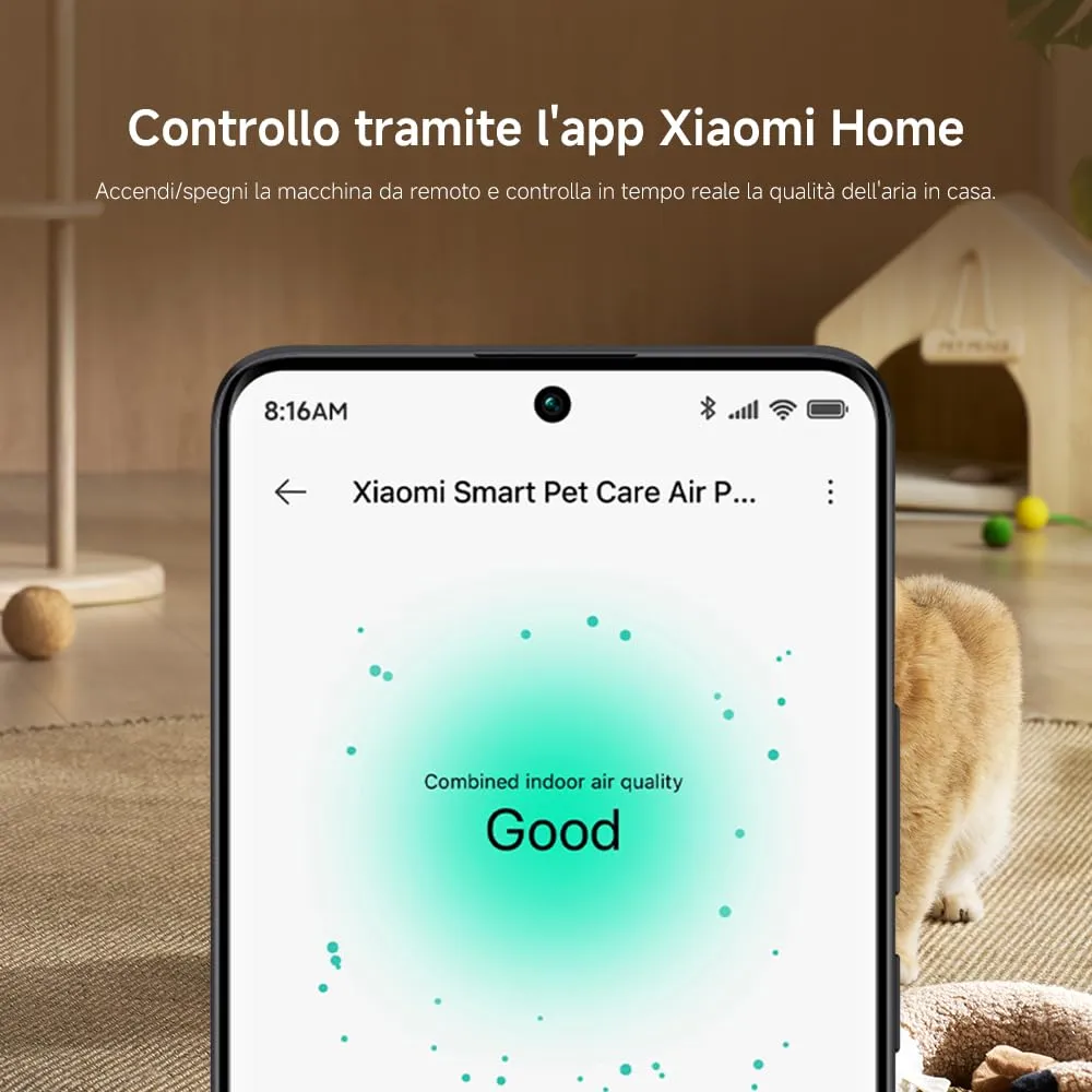 Xiaomi Smart Purificatore d'Aria per Animali, Filtro HEPA, Aspirazione 360°, Bianco - immagine 6