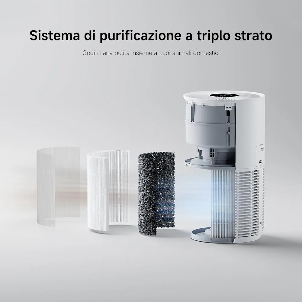 Xiaomi Smart Purificatore d'Aria per Animali, Filtro HEPA, Aspirazione 360°, Bianco - immagine 8