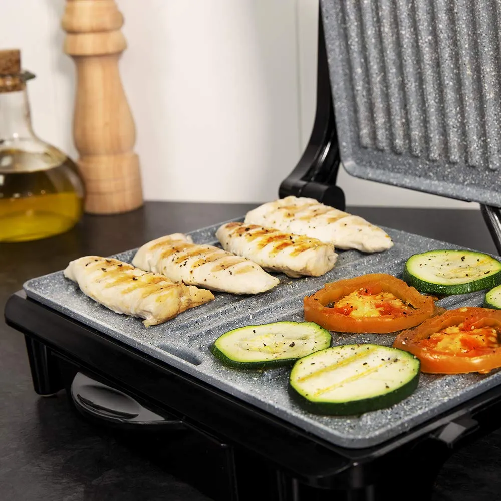 Cecotec Rock'nGrill Rapid Griglia Elettrica Piastra e Tostapane, 1500W, Rivestimento RockStone, 24,5 x 17,3 cm - immagine 2