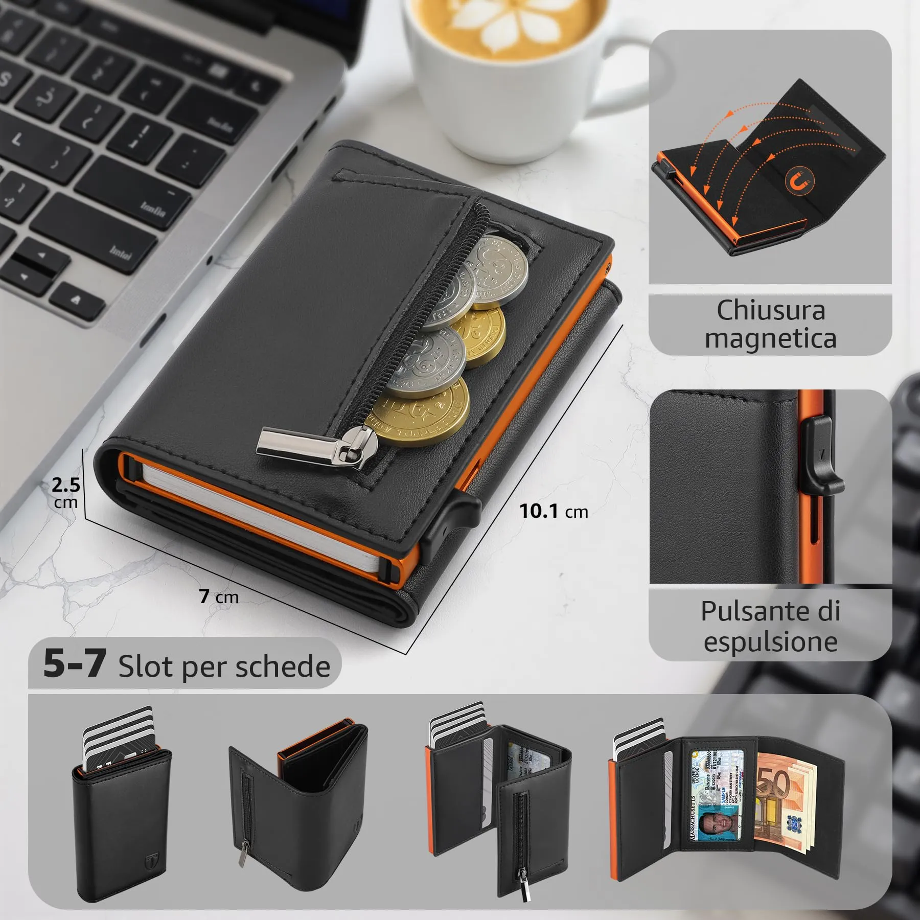TEEHON Portafoglio Uomo Slim con Protezione RFID - immagine 2
