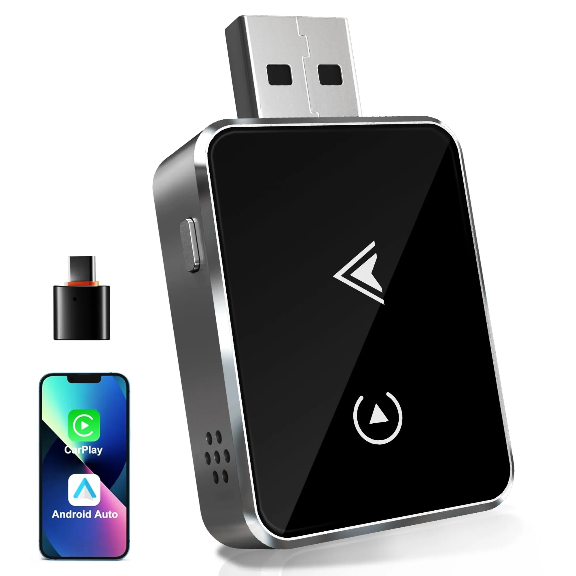 PARPAT Adattatore Wireless CarPlay e Android Auto USB/Type-C iOS 10+ Android 11+ - immagine 1