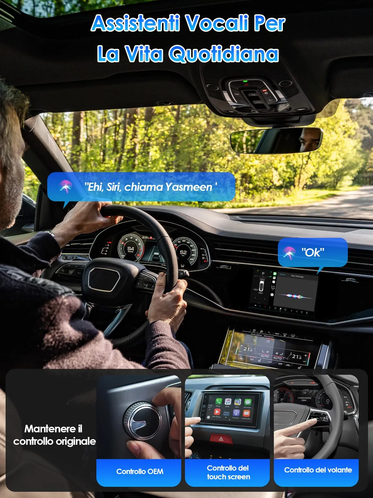 PARPAT Adattatore Wireless CarPlay e Android Auto USB/Type-C iOS 10+ Android 11+ - immagine 5