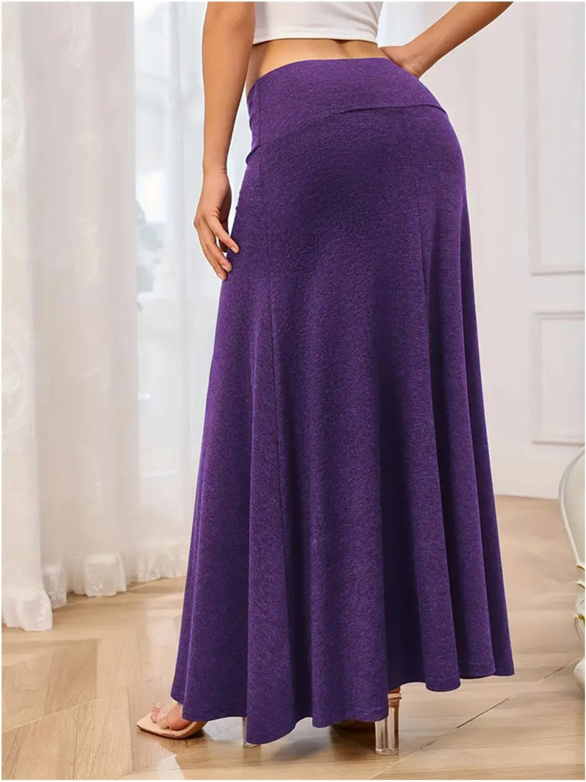 Adigaber Gonna Lunga da Donna Elasticizzata Vita Alta Gonna Maxi Yoga - immagine 3