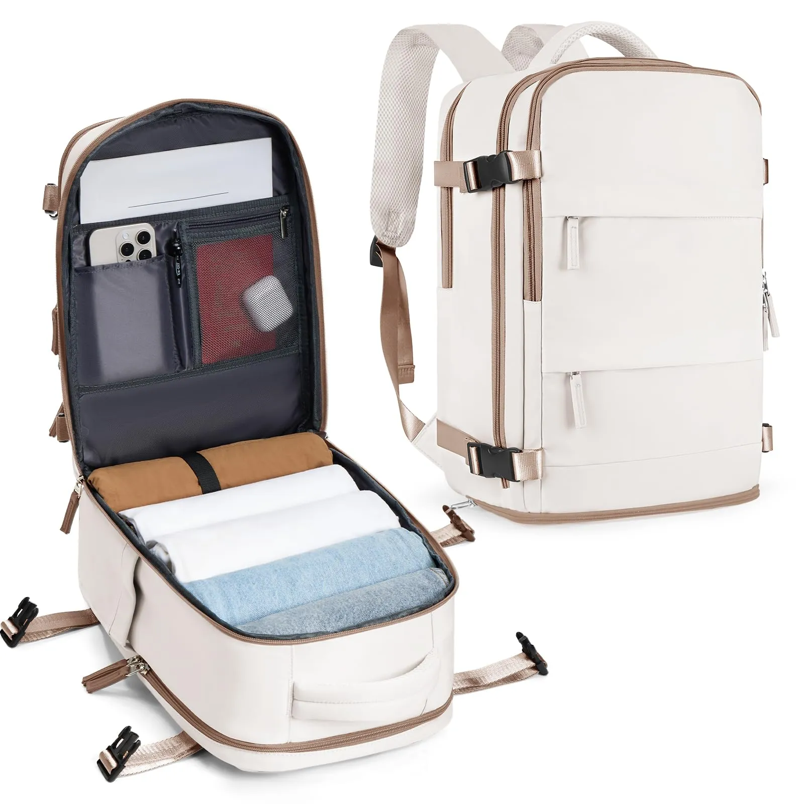 SZLX Zaino da Viaggio 40x30x20 Ryanair Wizzair Impermeabile con Scomparto per Scarpe e Laptop 14 Pollici - immagine 1