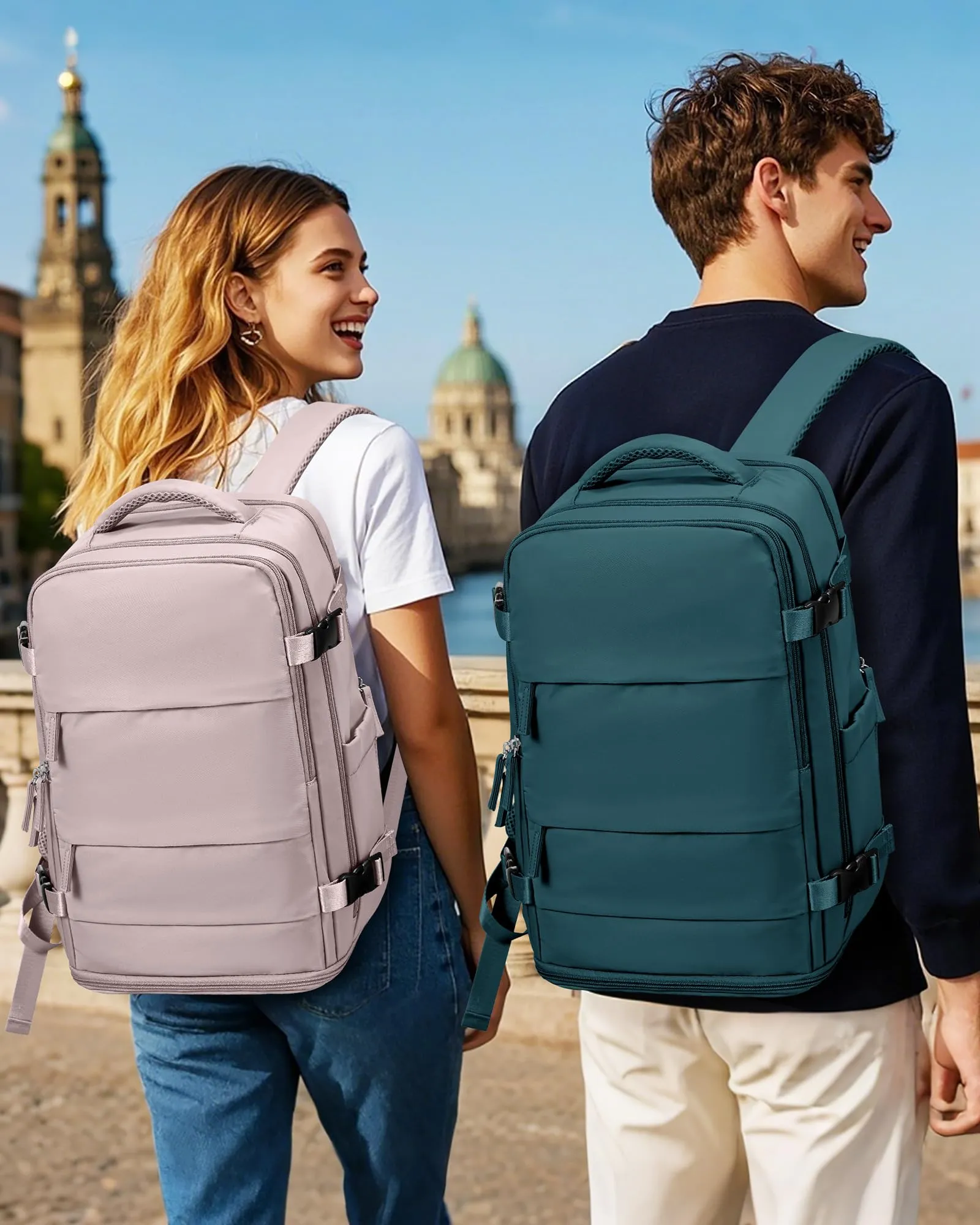 SZLX Zaino da Viaggio 40x30x20 Ryanair Wizzair Impermeabile con Scomparto per Scarpe e Laptop 14 Pollici - immagine 9