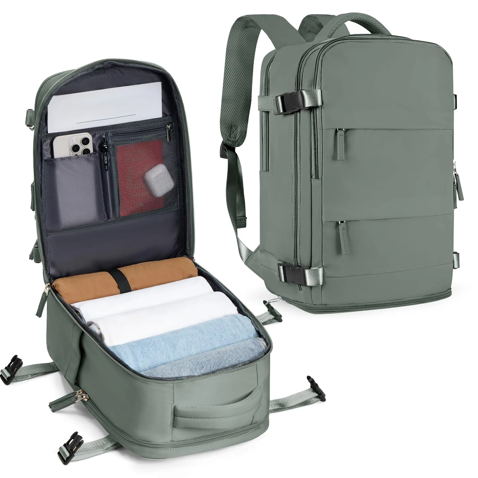SZLX Zaino da Viaggio 40x30x20 per Ryanair e Wizzair, Impermeabile, Scomparto Laptop 14 Pollici e Scomparto per Scarpe - immagine 1