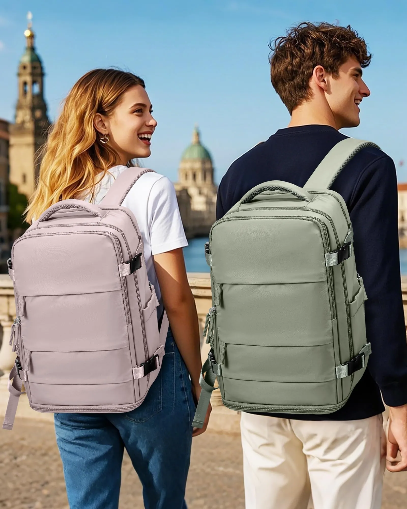 SZLX Zaino da Viaggio 40x30x20 Ryanair Wizzair Impermeabile con Scomparto Scarpe e Laptop 14 Pollici - immagine 2