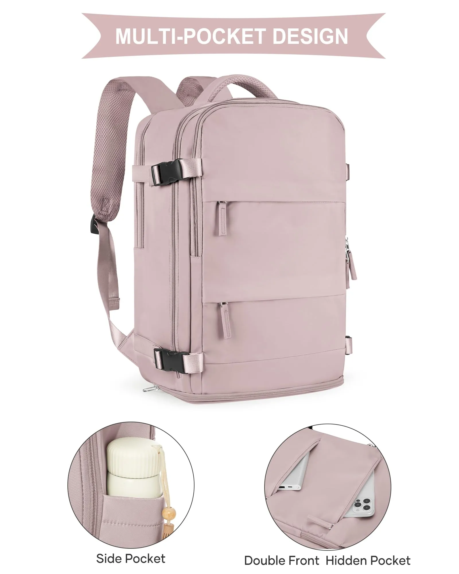 SZLX Zaino da Viaggio 40x30x20 Ryanair Wizzair Impermeabile con Scomparto Scarpe e Laptop 14 Pollici - immagine 4
