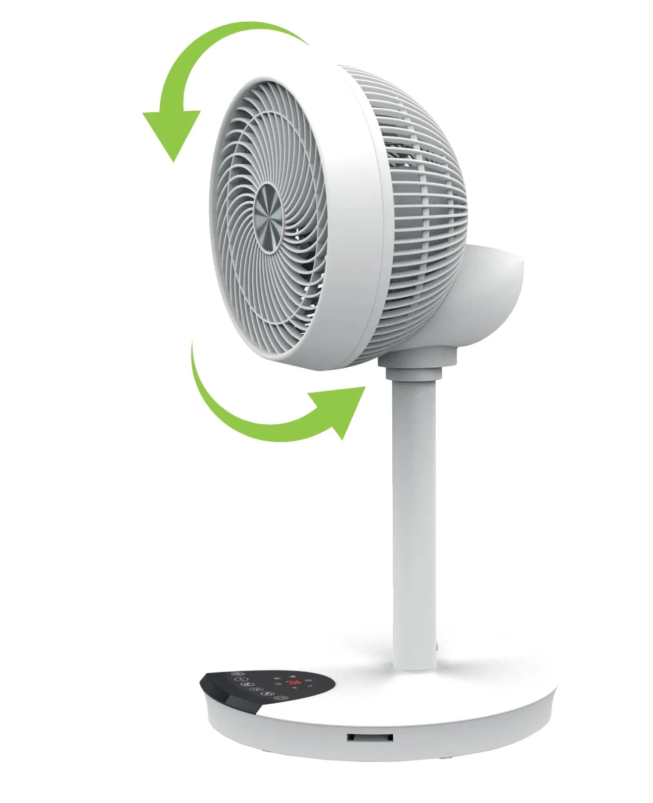 Techly 621673 Ventilatore 2 in 1 9" con Piantana, 12 velocità, Telecomando, Oscillazione 720° e Timer, Bianco - immagine 4