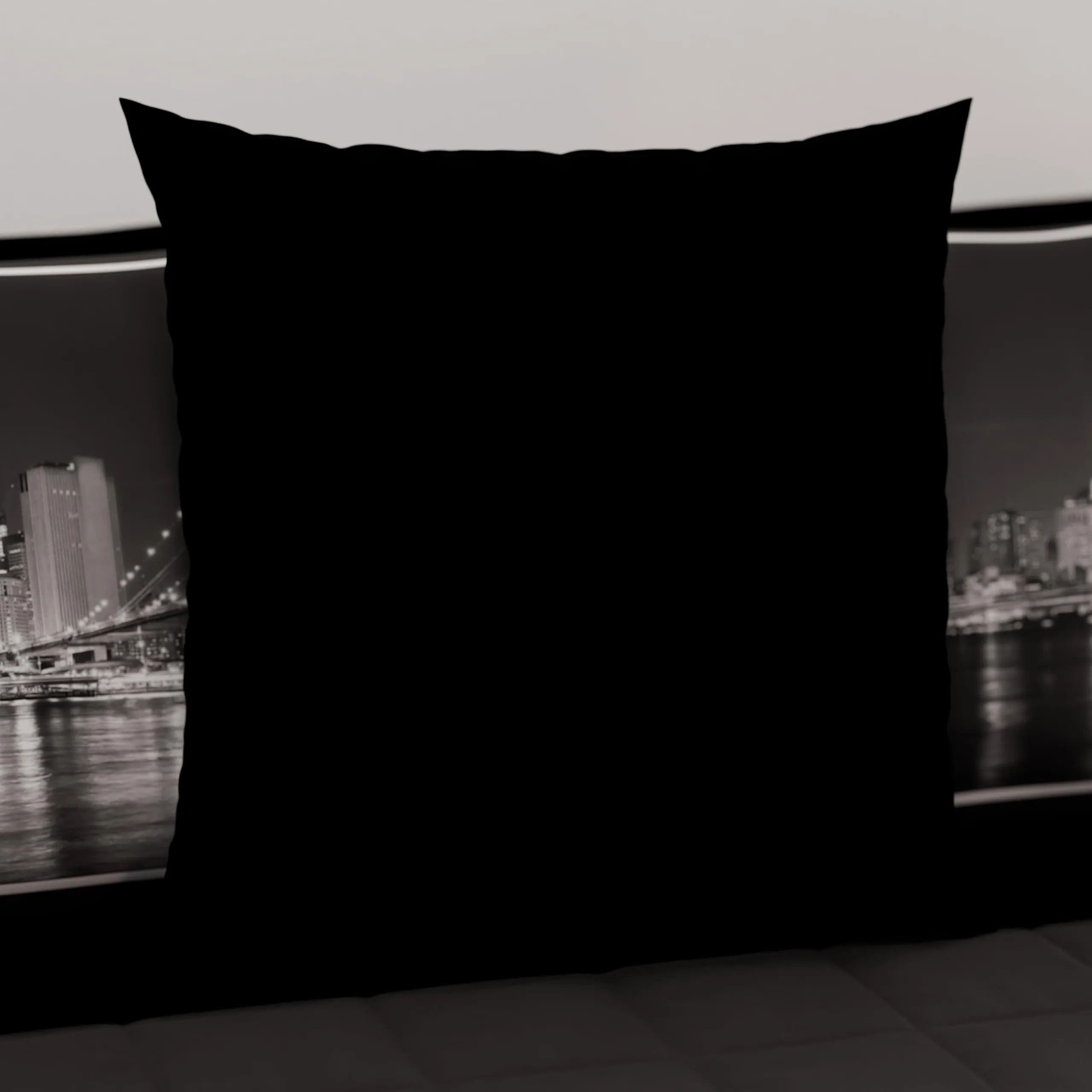 PETTI Artigiani Italiani Coppia di Federe Cuscino 50x50 cm in Microfibra, Nero, Set di 2 - immagine 2