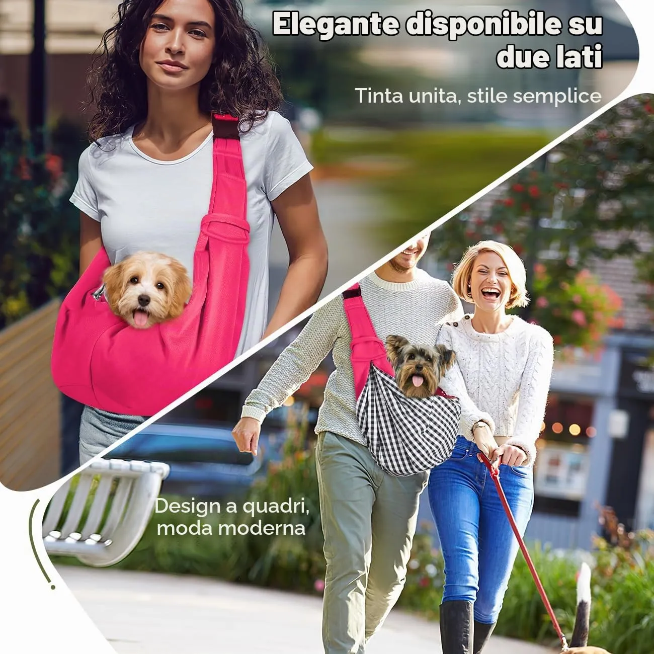 Pawaboo Borsa a Tracolla per Cani e Gatti, Fino a 12 Lbs, Magenta - immagine 5