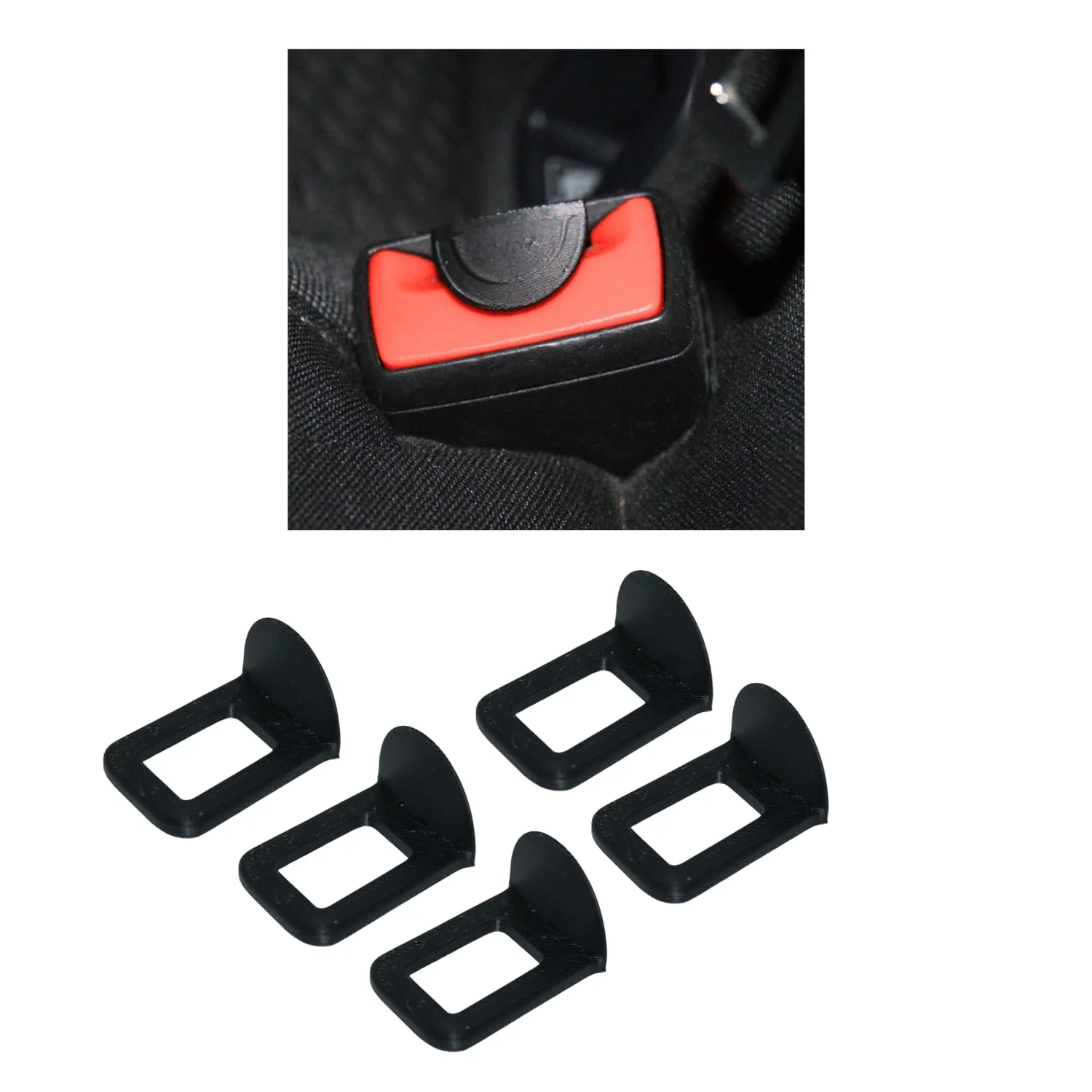Generico Blocca Clip Anti-Bip Avviso Suono Cinture di Sicurezza Auto UltraSlim (Pack 5 Clip) - immagine 8