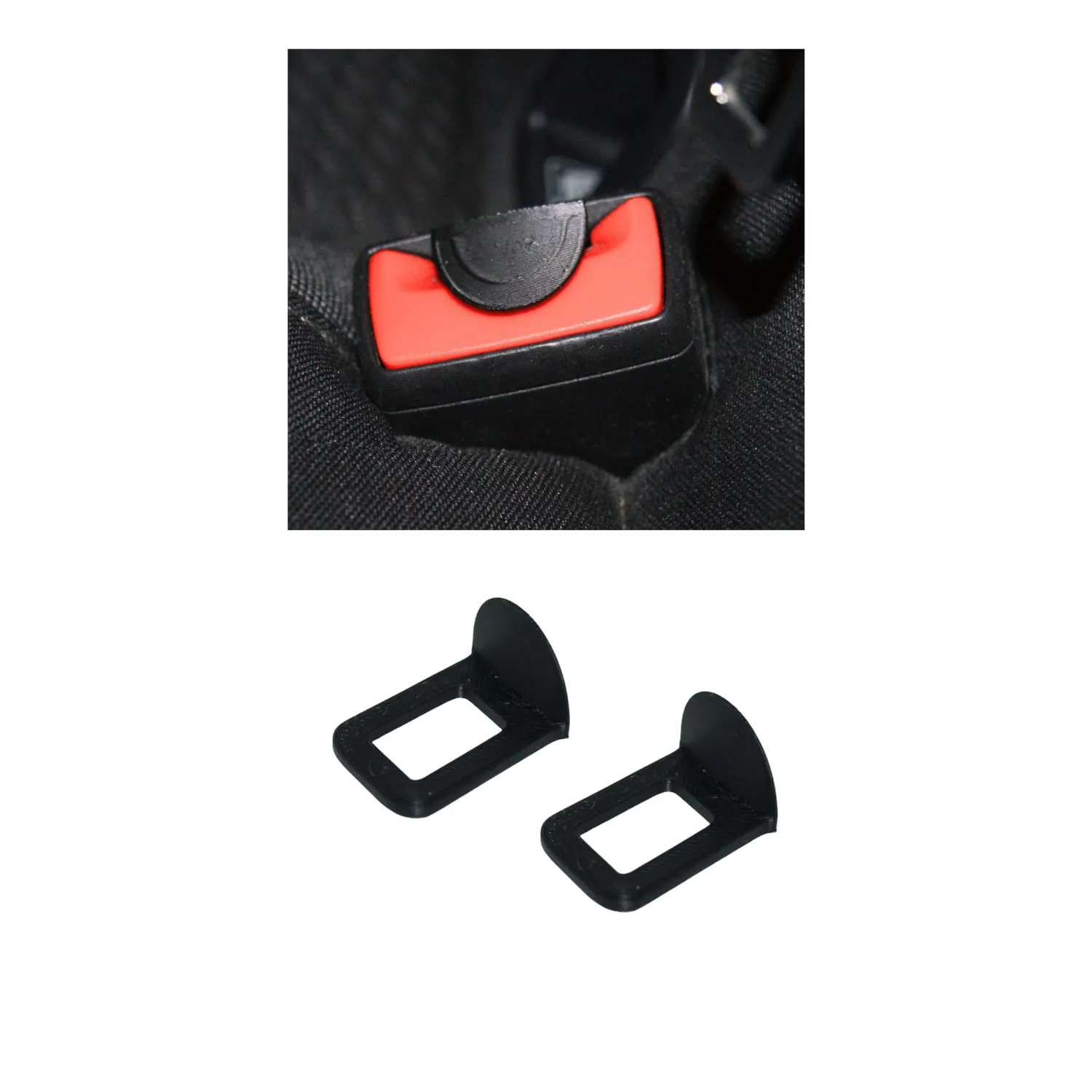 Generico Blocca Clip Anti-Bip Avviso Suono Cinture di Sicurezza Auto UltraSlim (Pack 2 Clip) - immagine 1