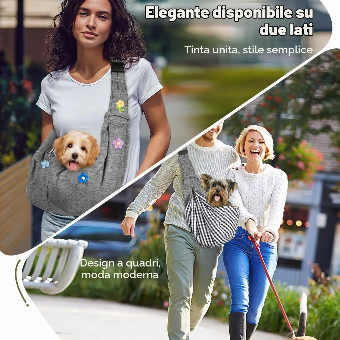 Pawaboo Trasportino per Cane Piccolo 3-10 Libbre, Fiori Grigio - immagine 5